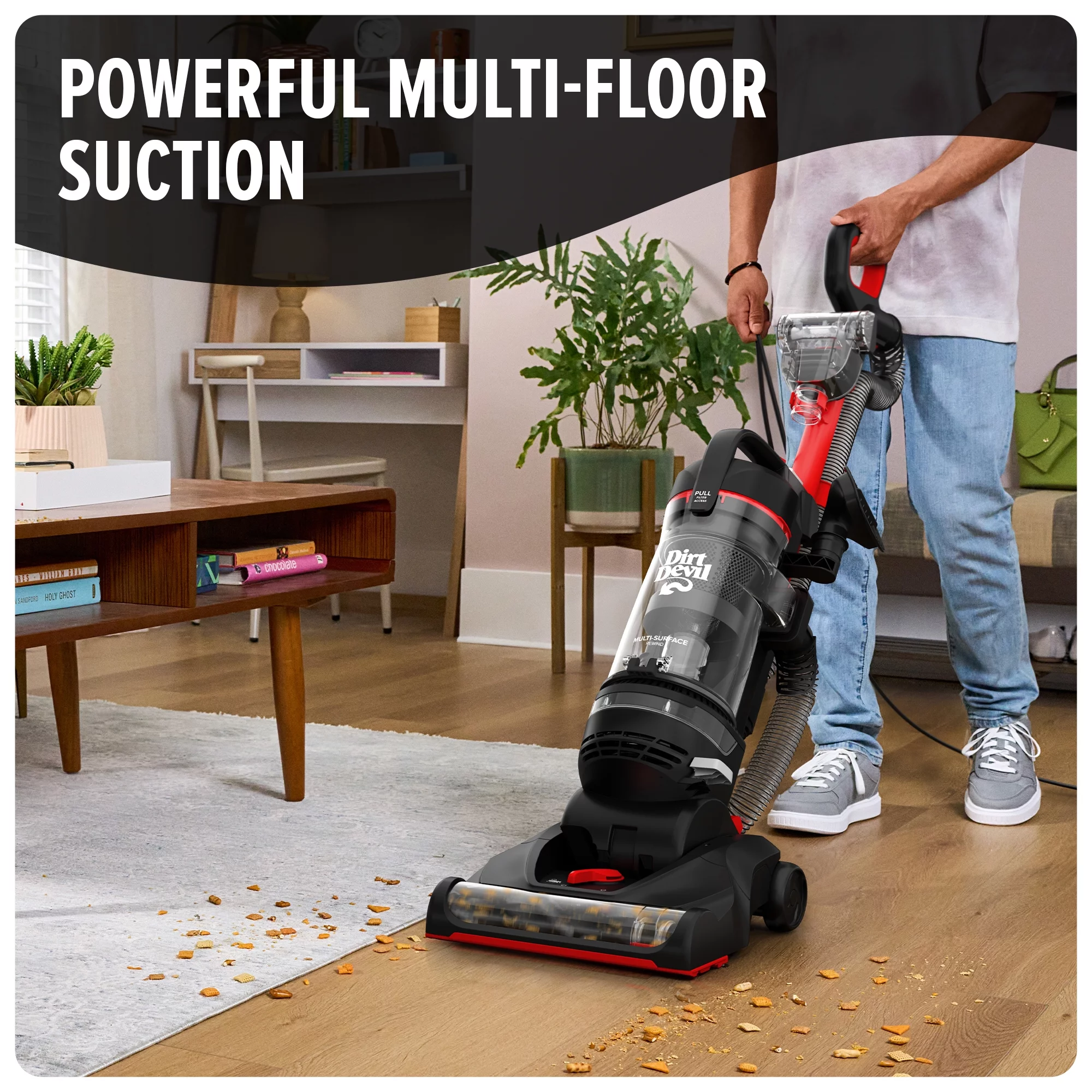 Dirt Devil Multi-Surface Rewind Bagless Upright Vacuum Cleaner, UD76810V, New - Cheap Fitting