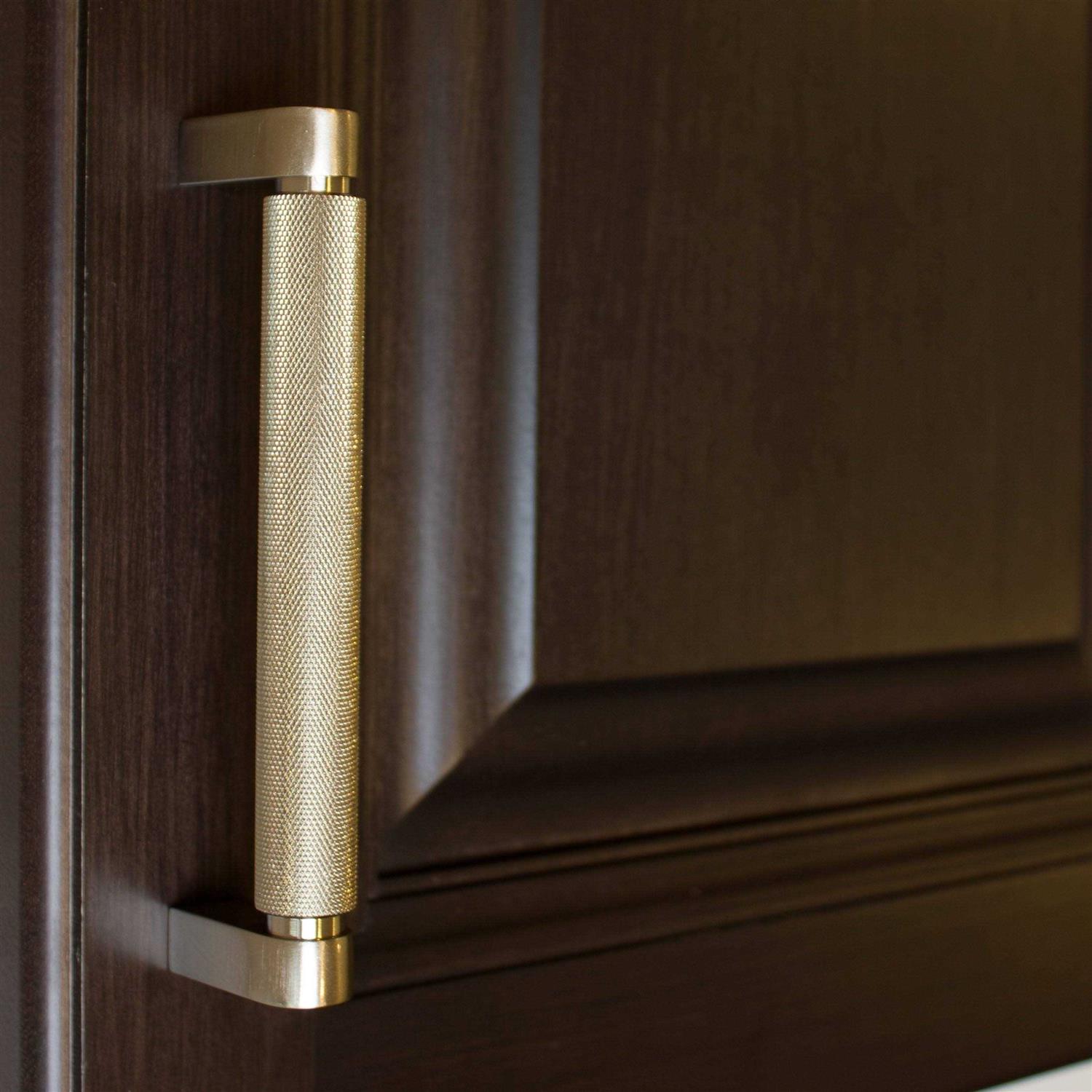 GlideRite 5-inch Center Solid Knurled Bar Pull Satin Nickel - Cheap Fitting