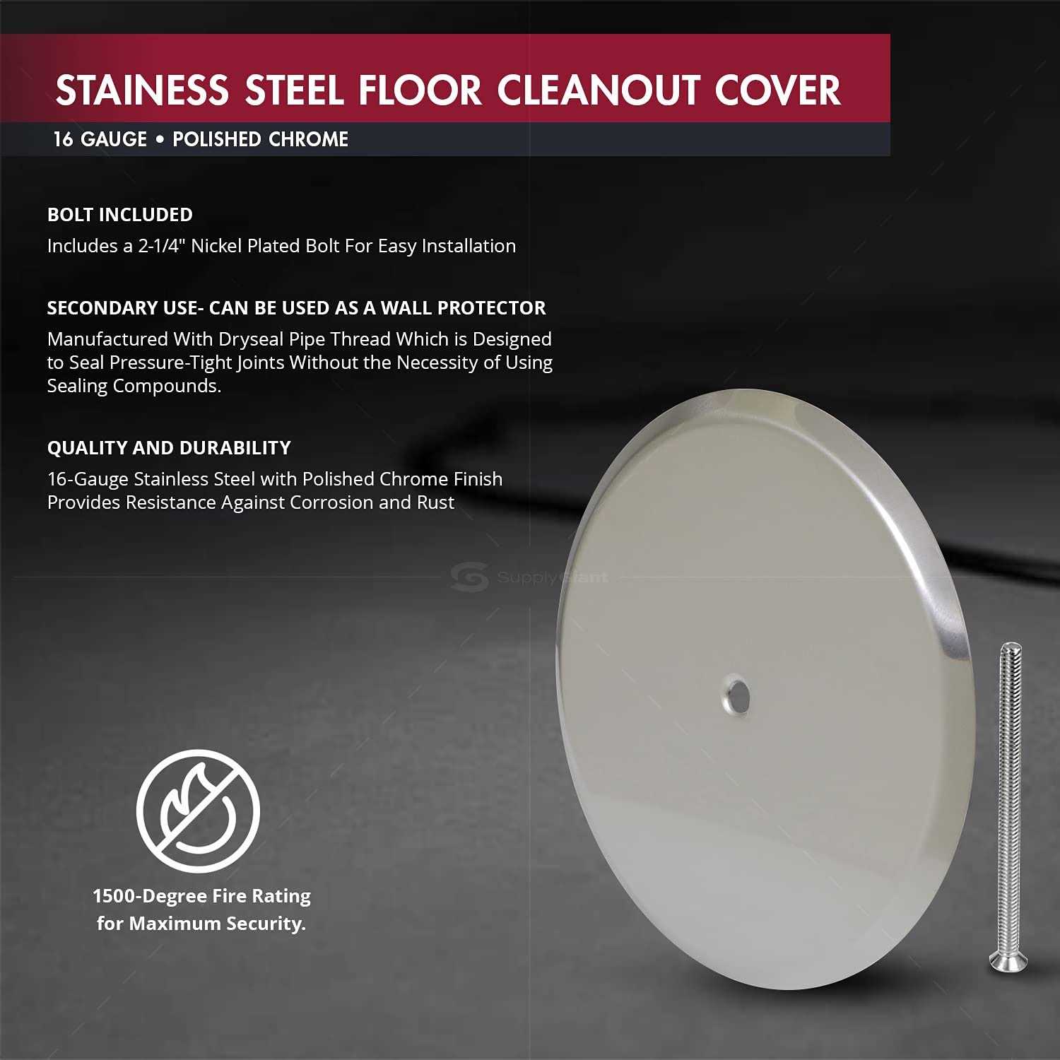 Supply Giant Floor Cleanout Cover Plate - Cheap Fitting