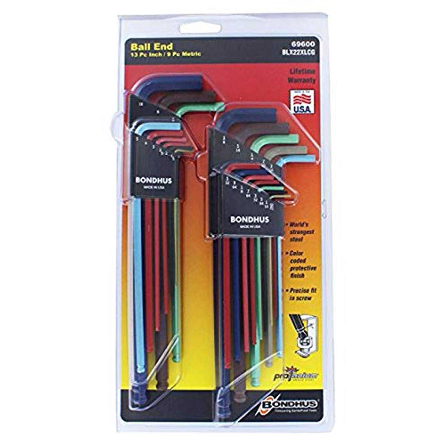 Bondhus 69600 22pc Colorguard L Wrench In/mm - Cheap Fitting