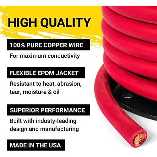 Spartan Power Welding Lead & Car Battery Cable Copper Wire DIY Bulk Car Battery Cable - Cheap Fitting