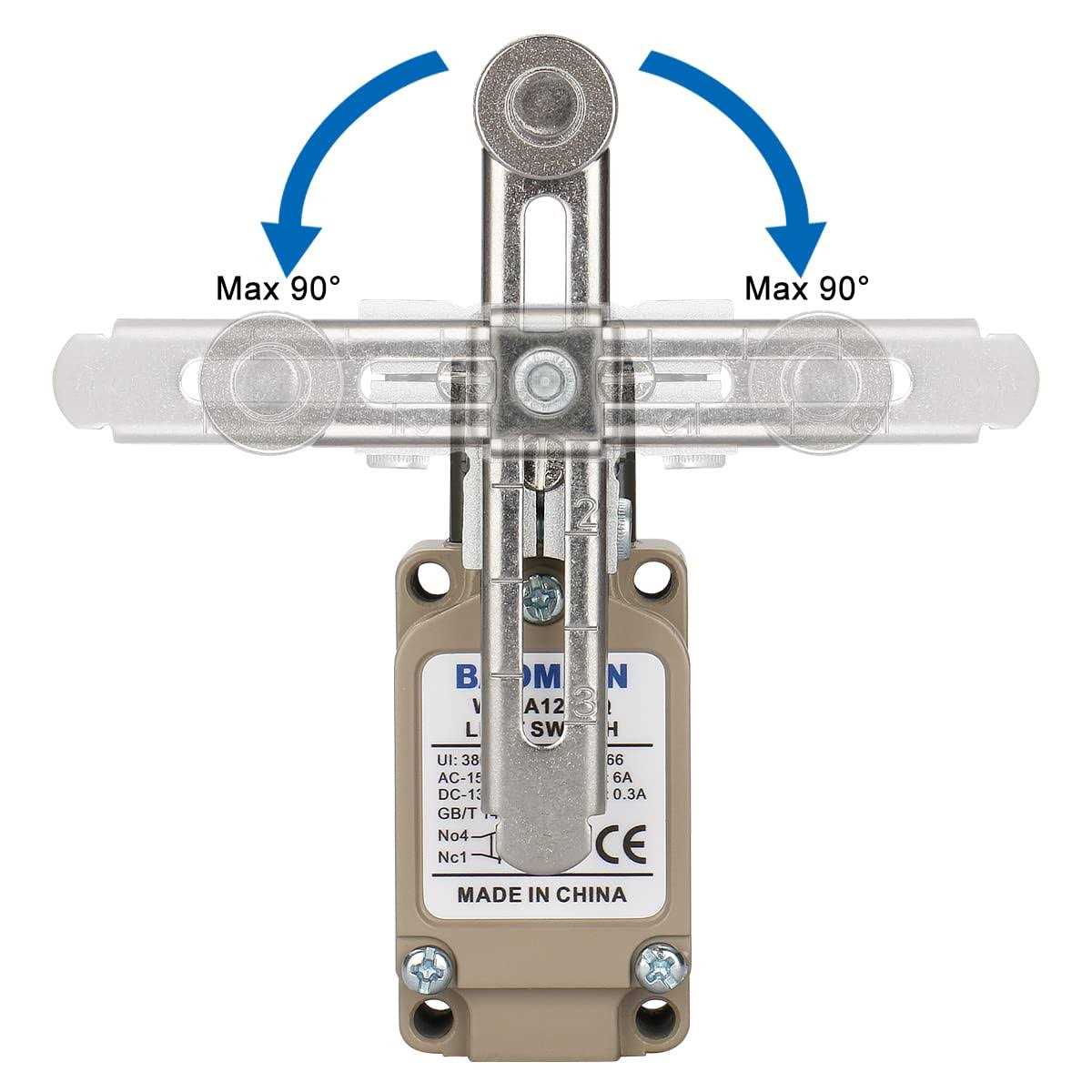 Baomain Adjustable Rotary Roller Lever Limit Switch WLCA12-2-Q Momentary 380V 10A - Cheap Fitting
