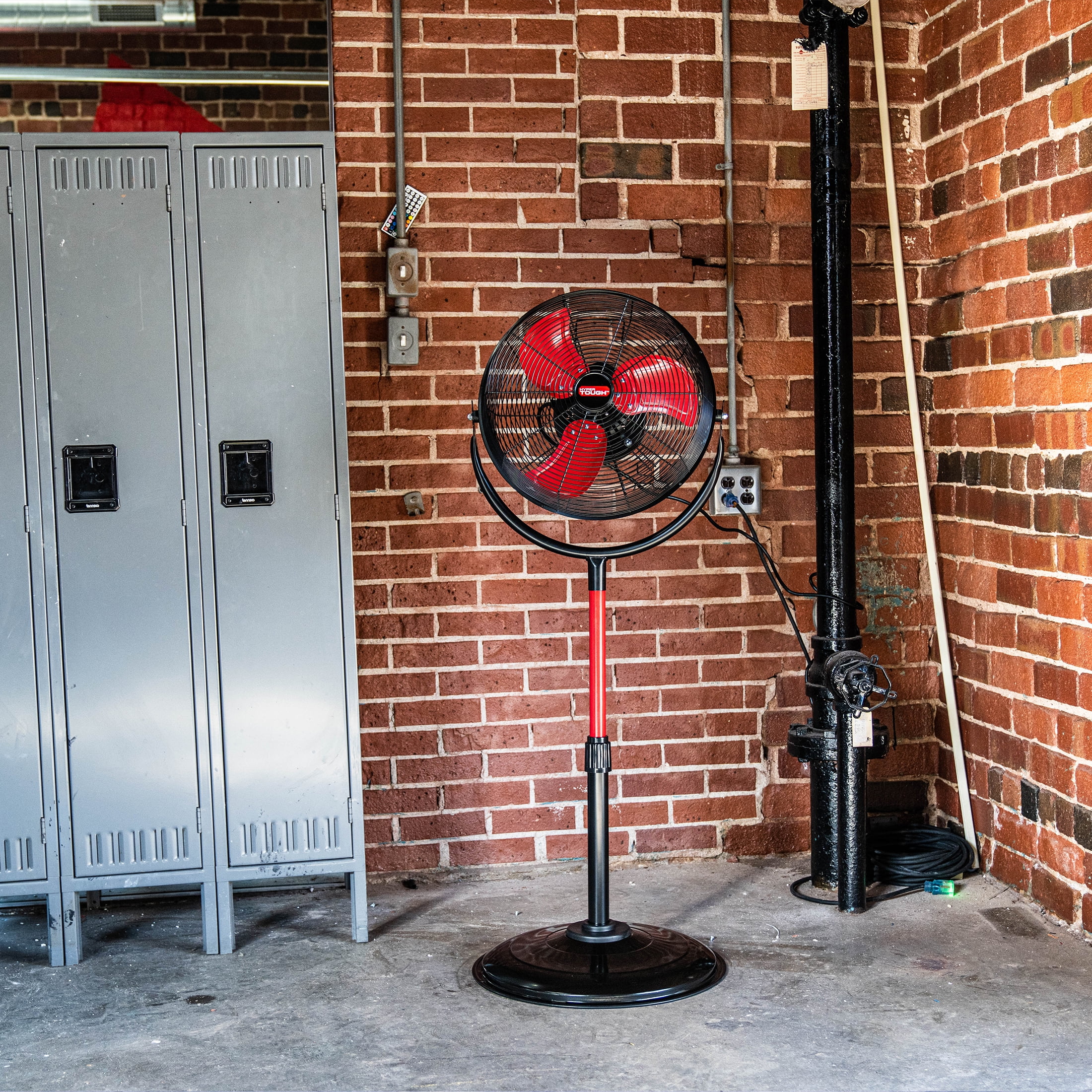 Hyper Tough New 16 inch High Velocity Internal Oscillation Stand Fan Red & Black - Cheap Fitting
