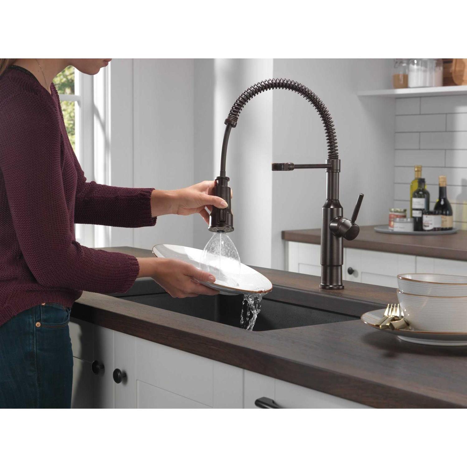 Delta Theodora Single-Handle Pull-Down Spring Kitchen Faucet - Cheap Fitting