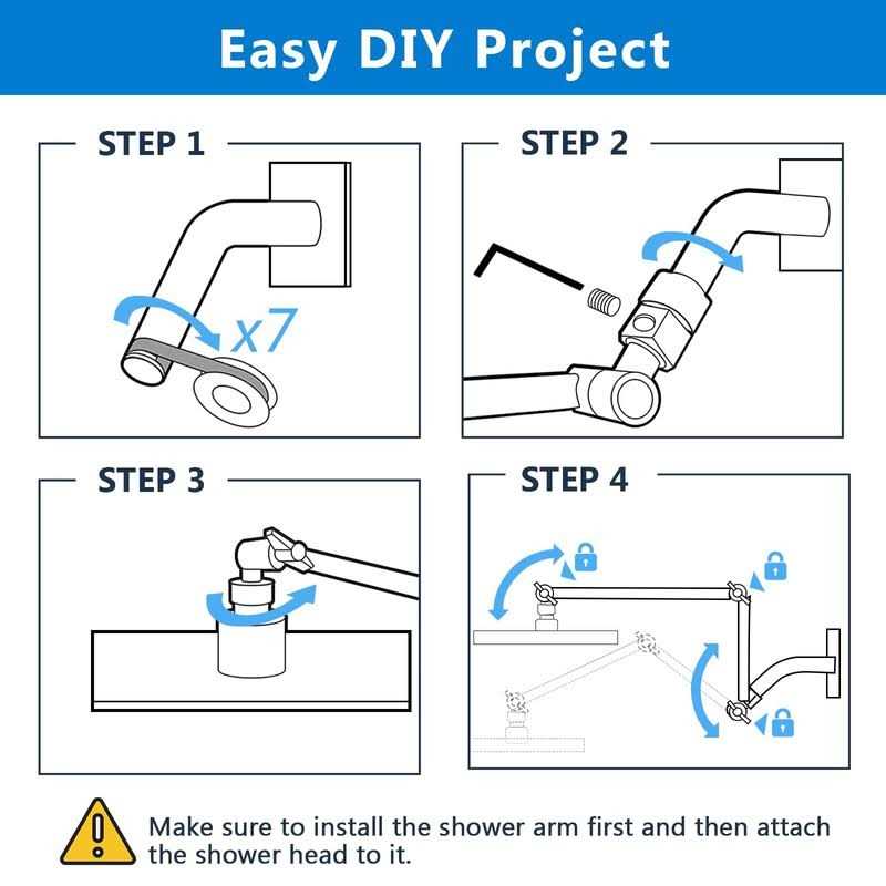 PDPBath Brass 16 Inch Shower Head Extension Arm Upgrade Flexible Height & Angle Adjustable Shower Arm Extender with Lock Joints - Cheap Fitting