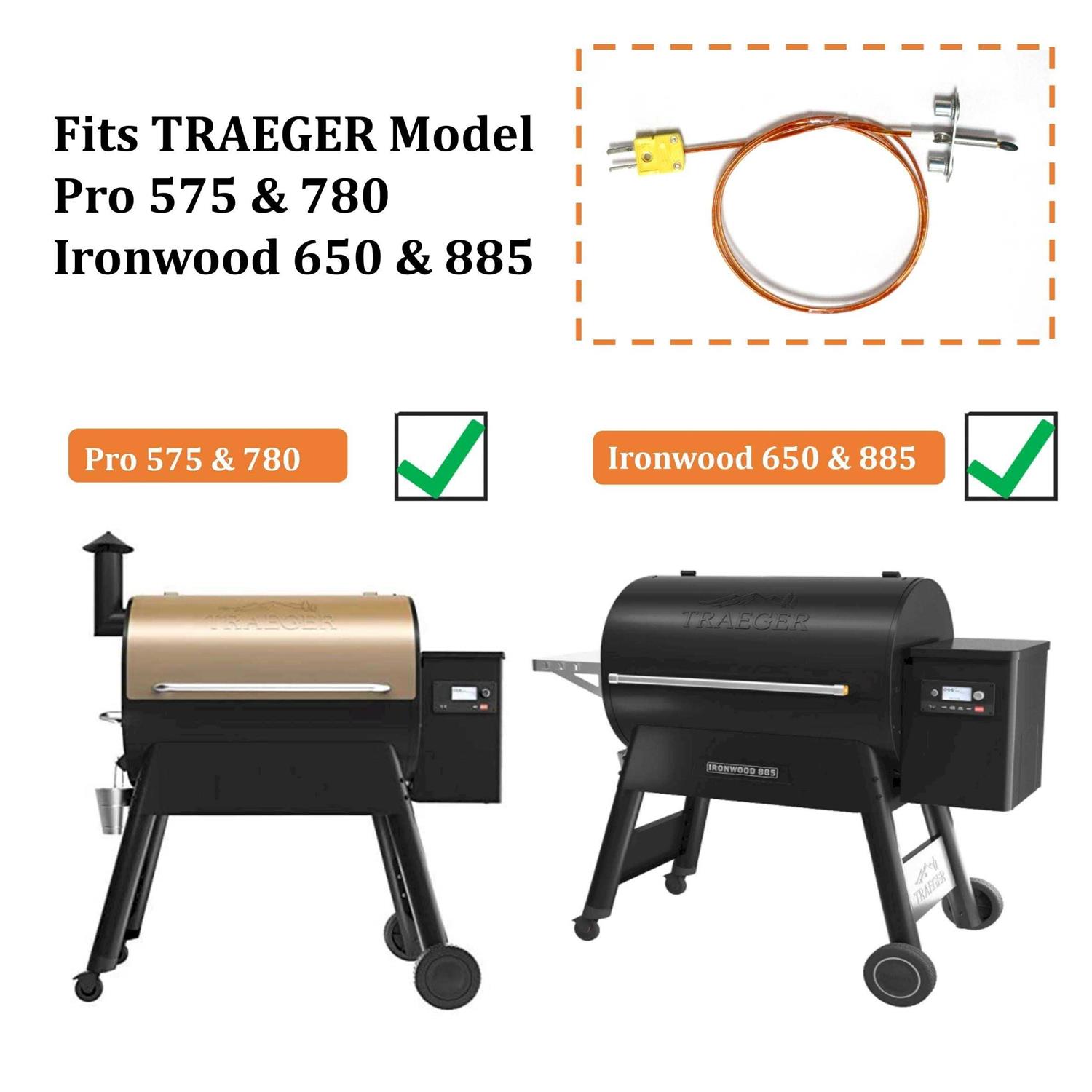 Thermocouple Probe Kit Compatible with Traeger Ironwood 650/885 and Pro 575/780 Grills,KIT0422 - Cheap Fitting