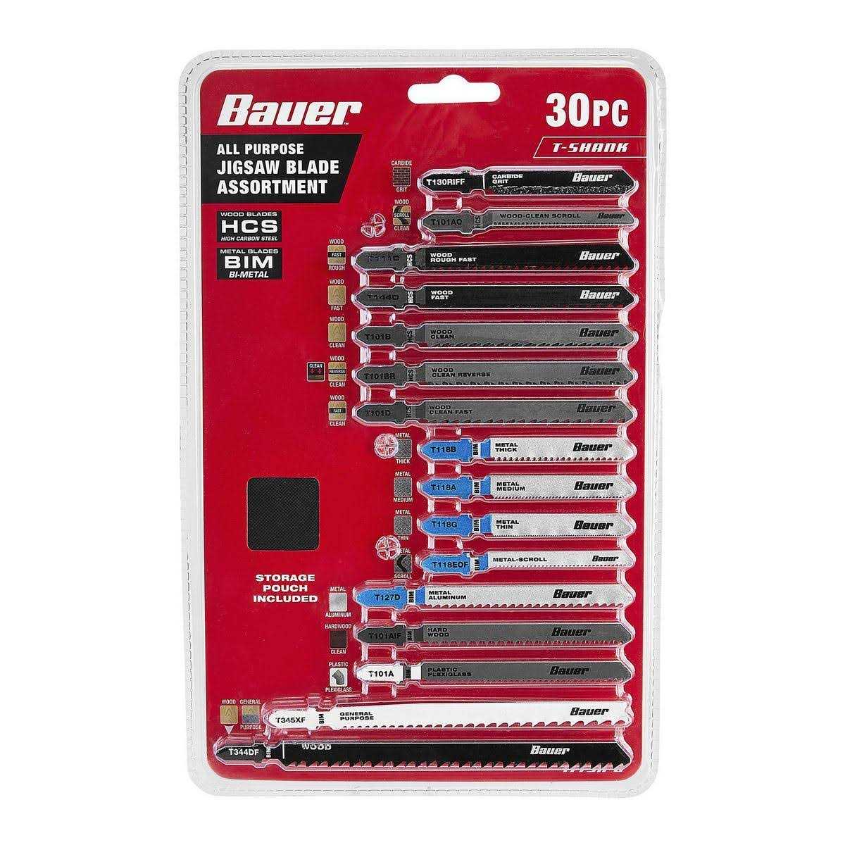 Bauer T-shank General Purpose Jig Saw Blade Set - Cheap Fitting