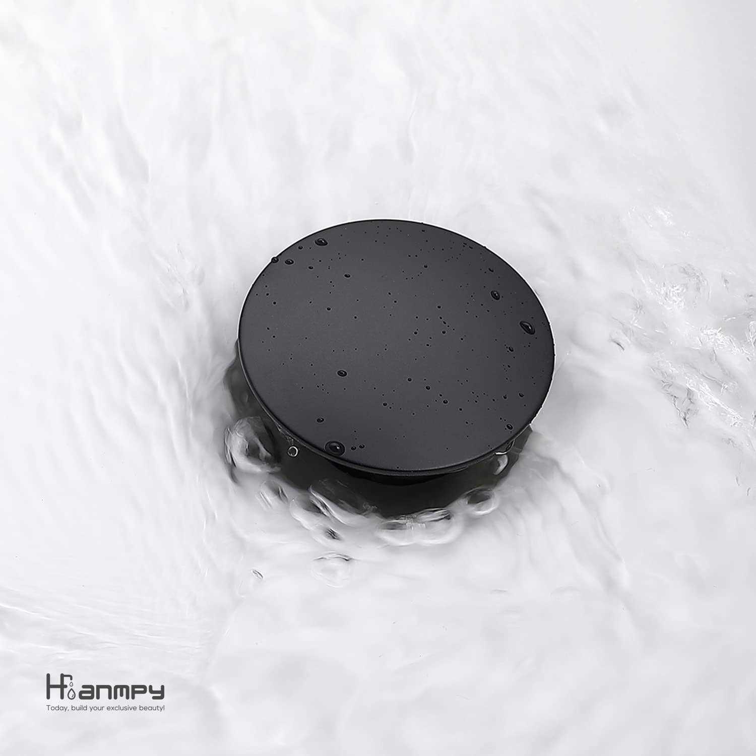Matte Black ABS Pop Up Sink Drain with Overflow for Bathroom Vessel Sink Lavatory Vanity Bathroom Sink Drains-Easy Installation - Cheap Fitting