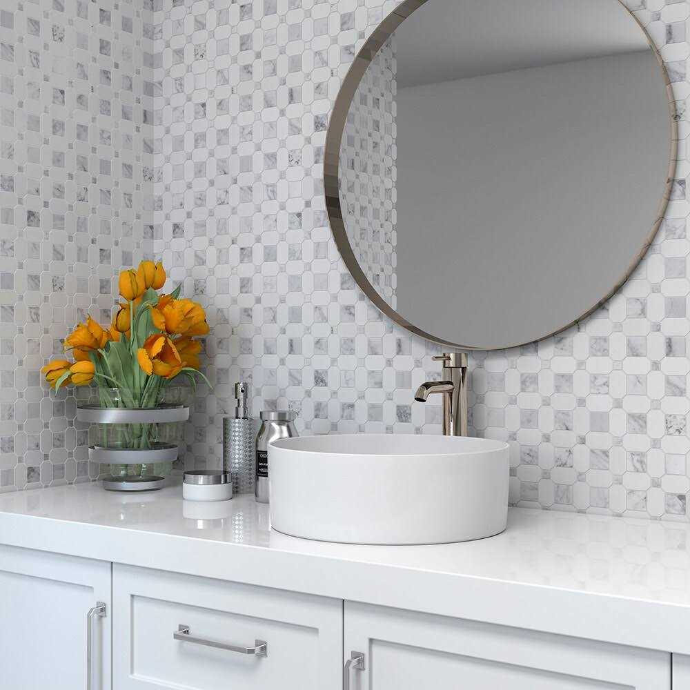 Elida Ceramica Astor Lane Marble 12-in x 12-in Polished Natural Stone Marble Basketweave Floor and Wall Tile LW2003006 - Cheap Fitting