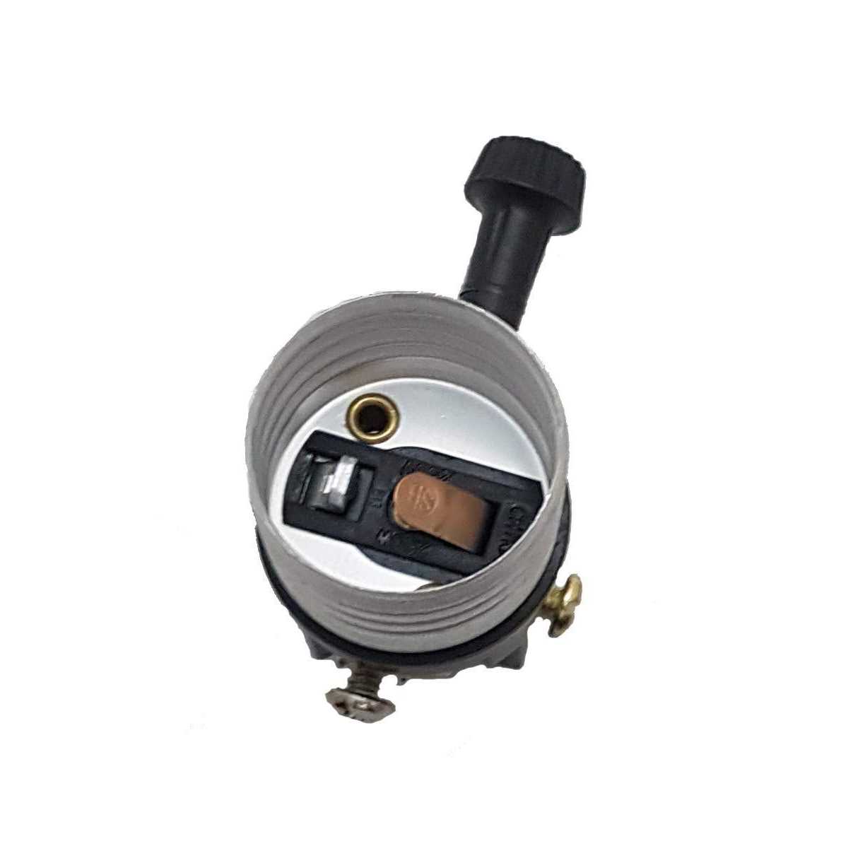 B&P Lamp Antique Brass Socket with Matching Cord Set and Basic Hardware - Cheap Fitting