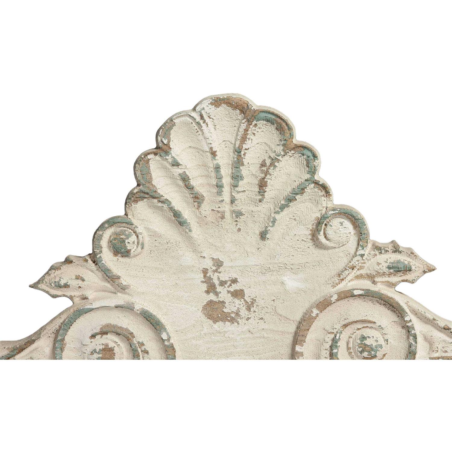 SOFE 33 Distressed White Finish Wooden Scroll Over The Door Decor - Cheap Fitting