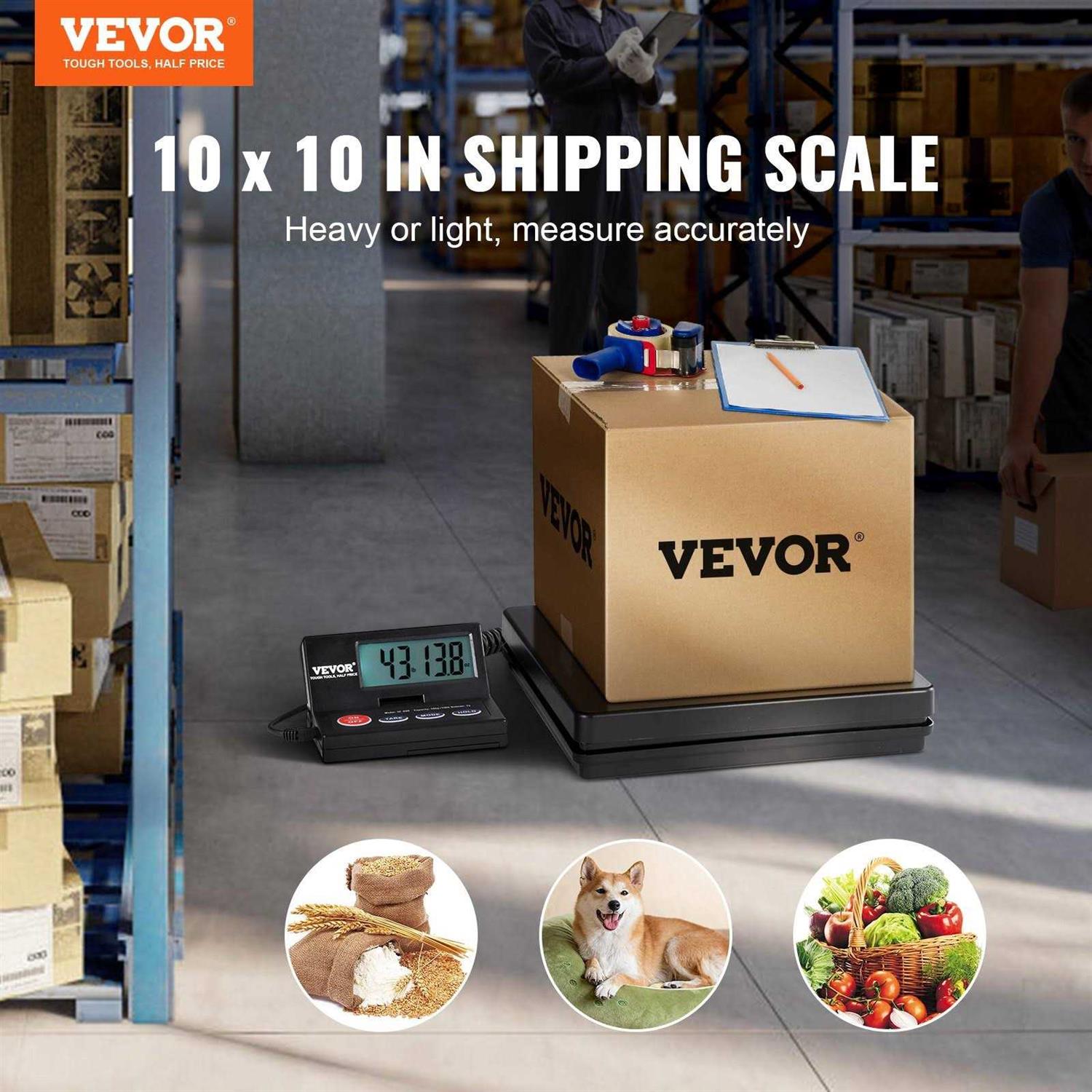 VEVOR Digital Shipping Scale 110 lbs. 90° Foldable LCD Screen Package Food Scale with Timer - Cheap Fitting