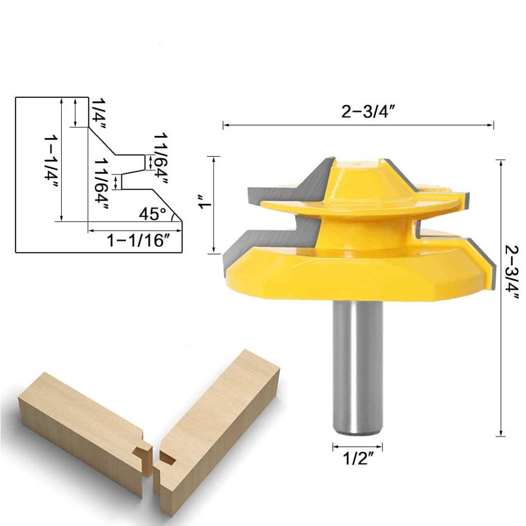 APlus 1/2 Router Bit 45 Degree Glue Joint Lock Miter - Cheap Fitting