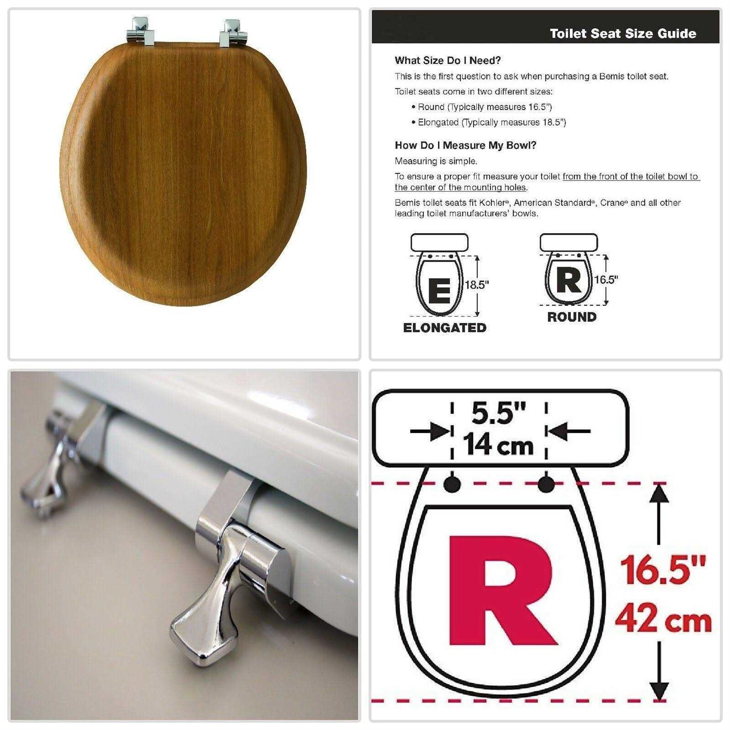 Mayfair Round Oak Veneer Toilet Seat - Cheap Fitting