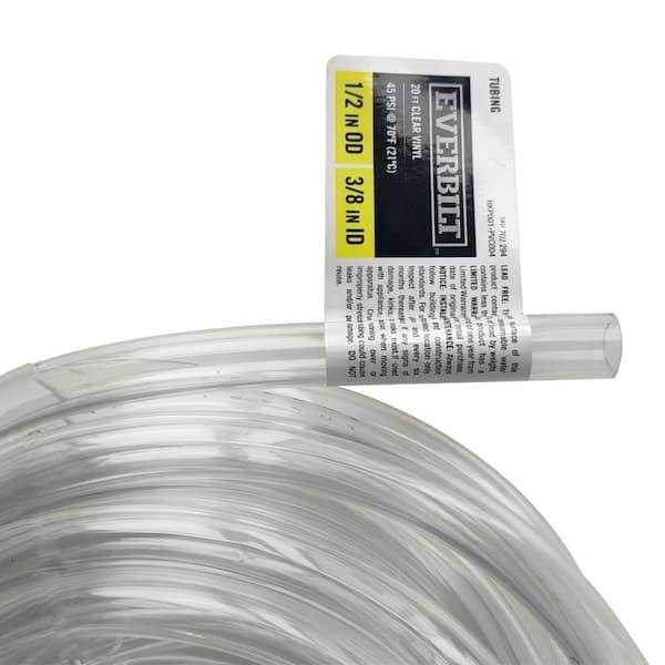 Everbilt 5/8 in. O.D. x 1/2 in. I.D. x 10 ft. Clear PVC Vinyl Tube - Cheap Fitting