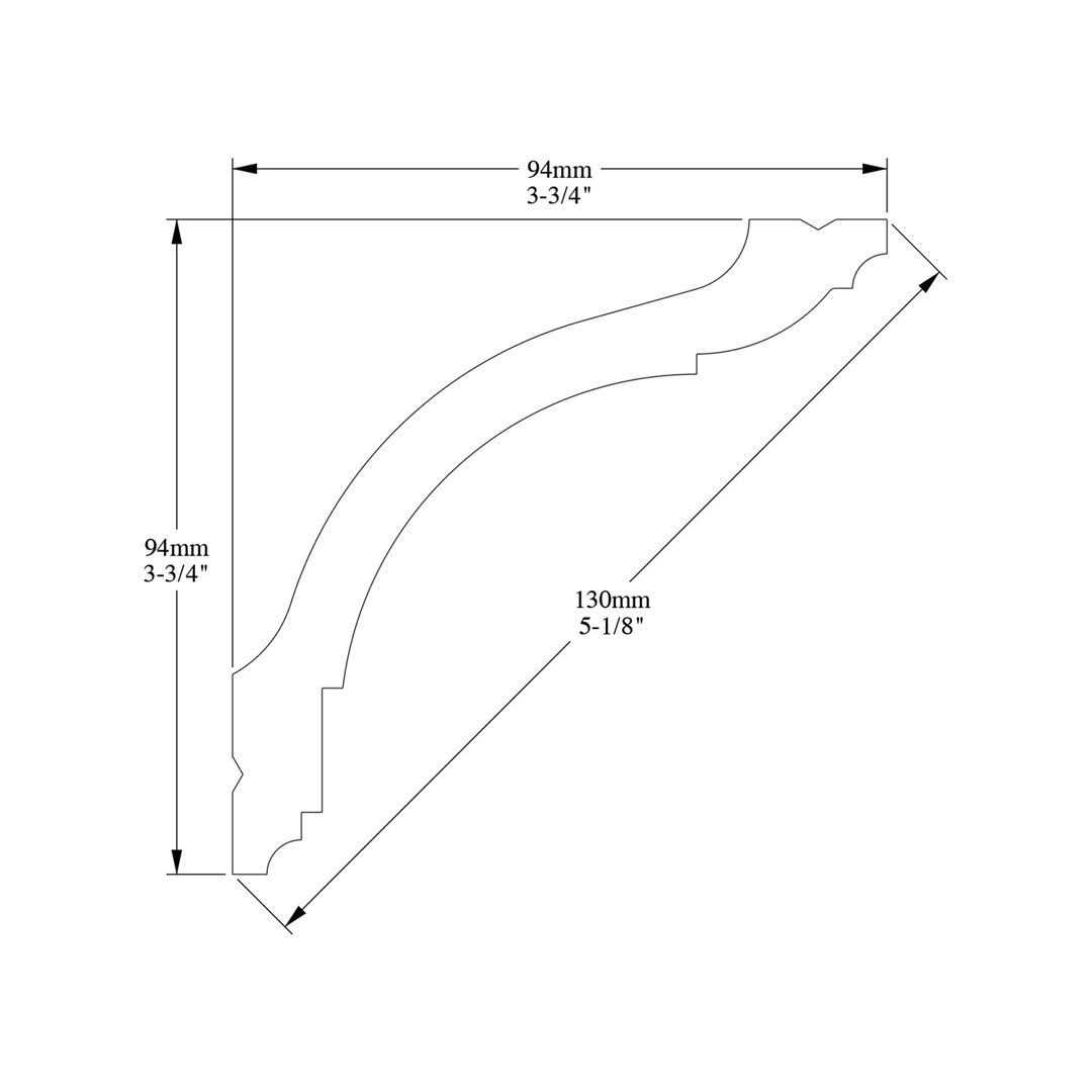 Orac Decor 3-3/4 in. D x 3-3/4 in. W x 4 in. L Primed - Cheap Fitting