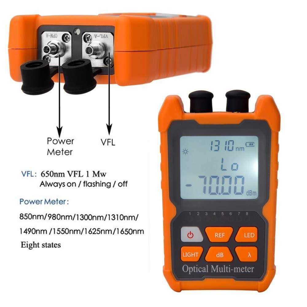 D YEDEMC Fiber Optic Cable Tester Portable Optical Fiber Power Meter FC/SC/ST Universal Interface Fiber Tester Built-in 2Mw Visual Fault Locator - Cheap Fitting