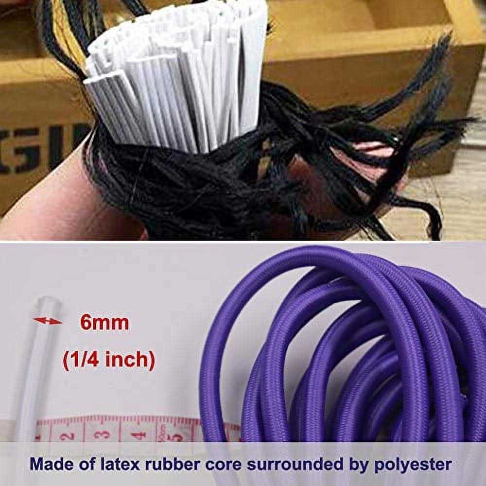 Huouo 1/4 Elastic Bungee Shock Cords Marine Grade Kayak Heavy Stretch String Rope & Tie Down Trailer Straps for DIY Projects - Cheap Fitting