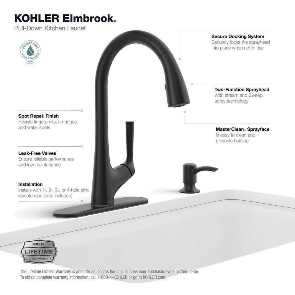 Kohler Elmbrook Single-Handle Pull-Down Sprayer Kitchen Faucet - Cheap Fitting