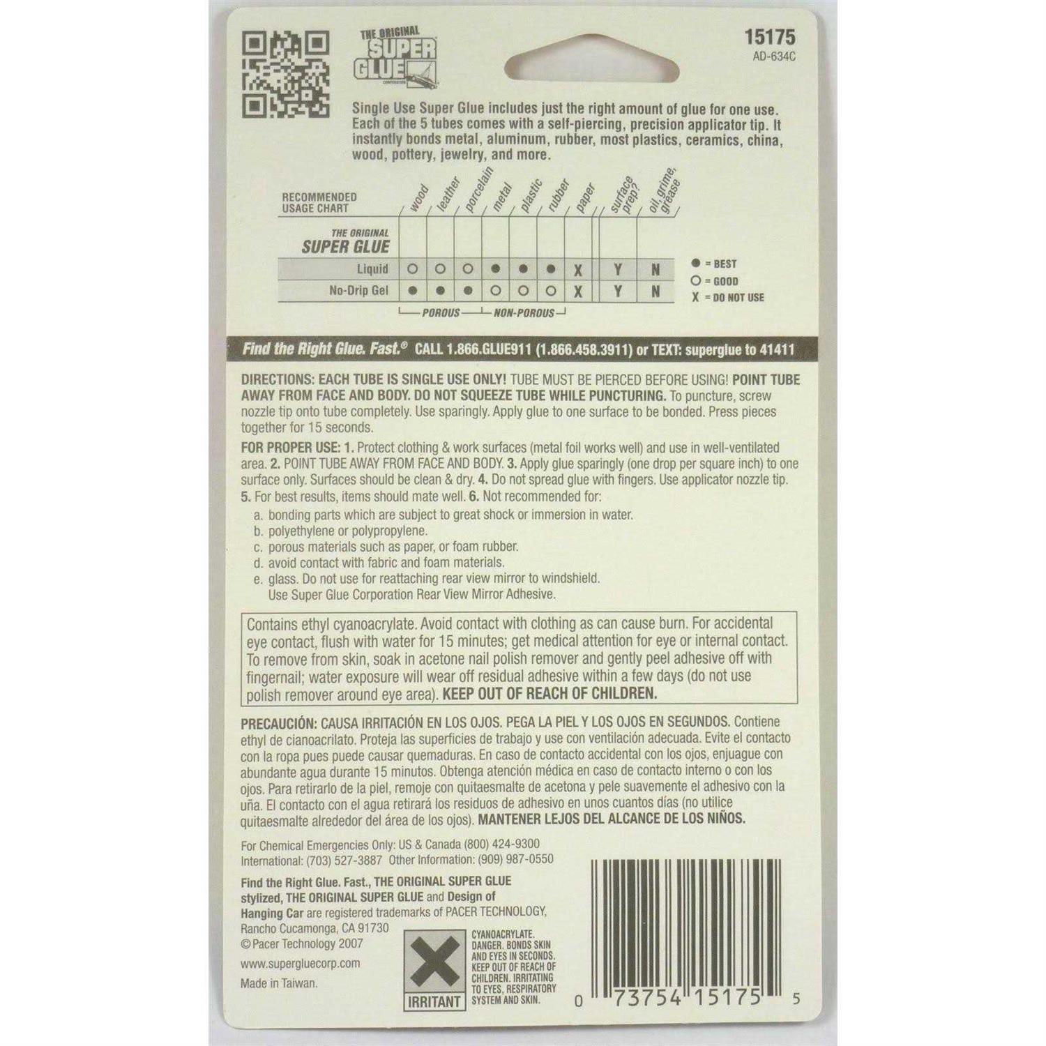 Super Glue Instant Adhesive Mini Tubes 15175-12 - Cheap Fitting