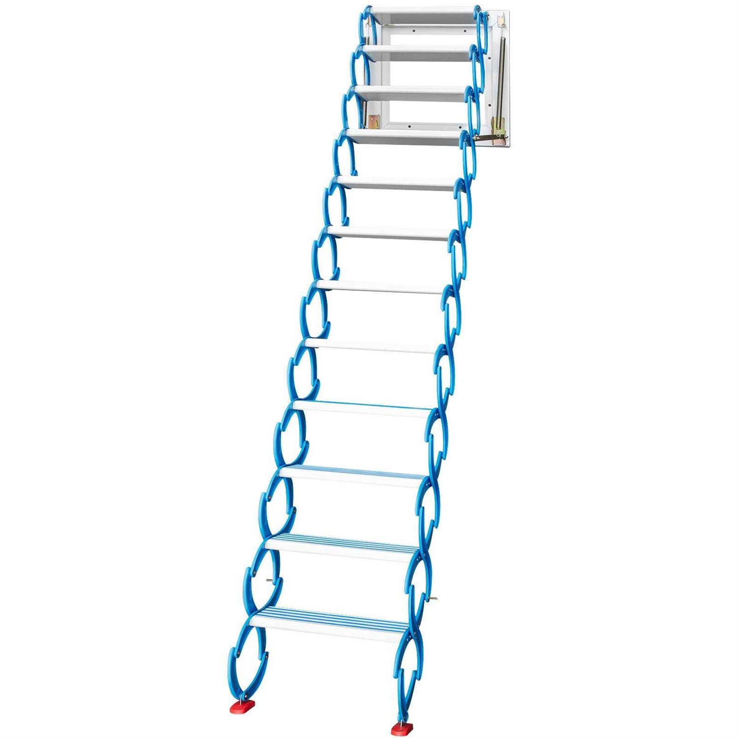 VEVOR Attic Steps Pull Down 12 Steps Attic Stairs Alloy Attic Access Ladder HJBGZDT12J - Cheap Fitting