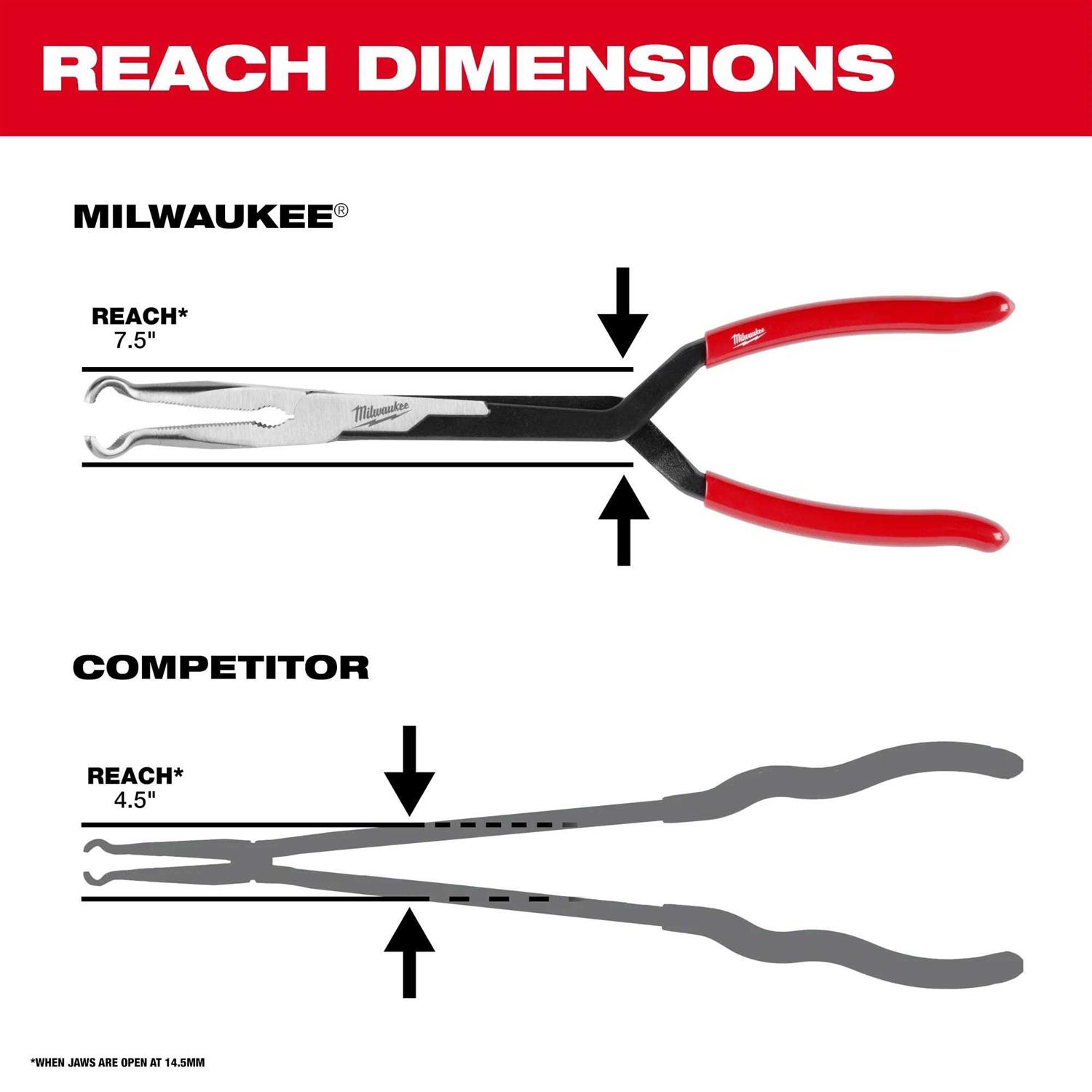 Milwaukee 48-22-6563 Long Reach Hose Grip Pliers Set - Cheap Fitting