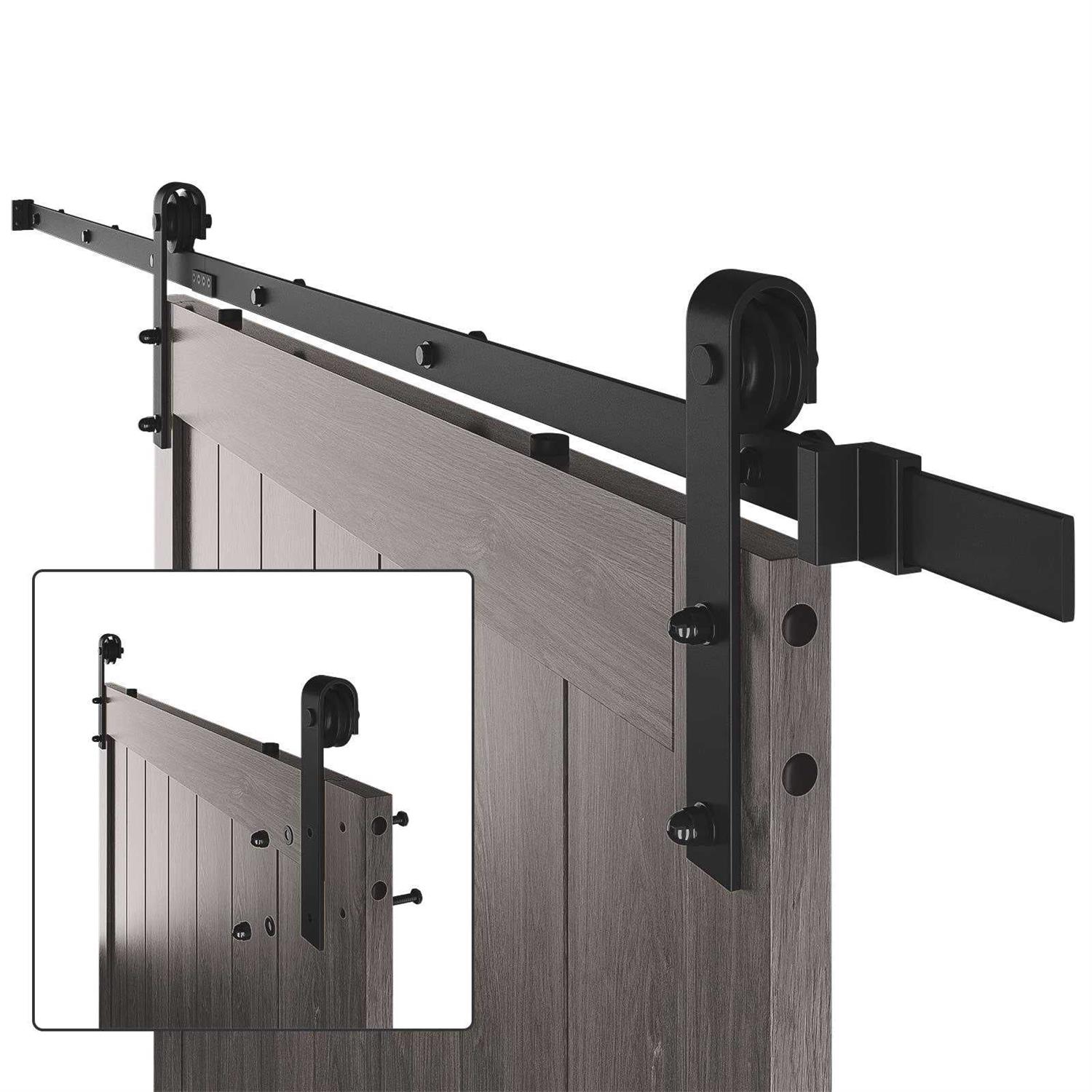 COSHOMER 36in x 84in MDF Sliding Barn Door with 6.6ft Barn Door Hardware Kit & Handle - Cheap Fitting