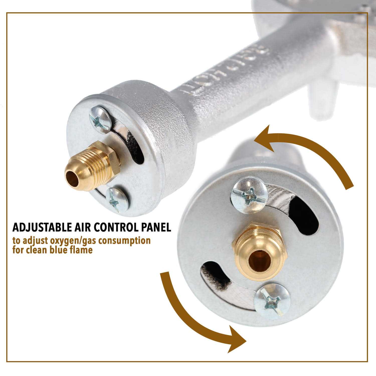 Gasone 50250+2109 Gas ONE High Pressure Cast-Iron Burner Head with Brass Fitting Orifice - Cheap Fitting