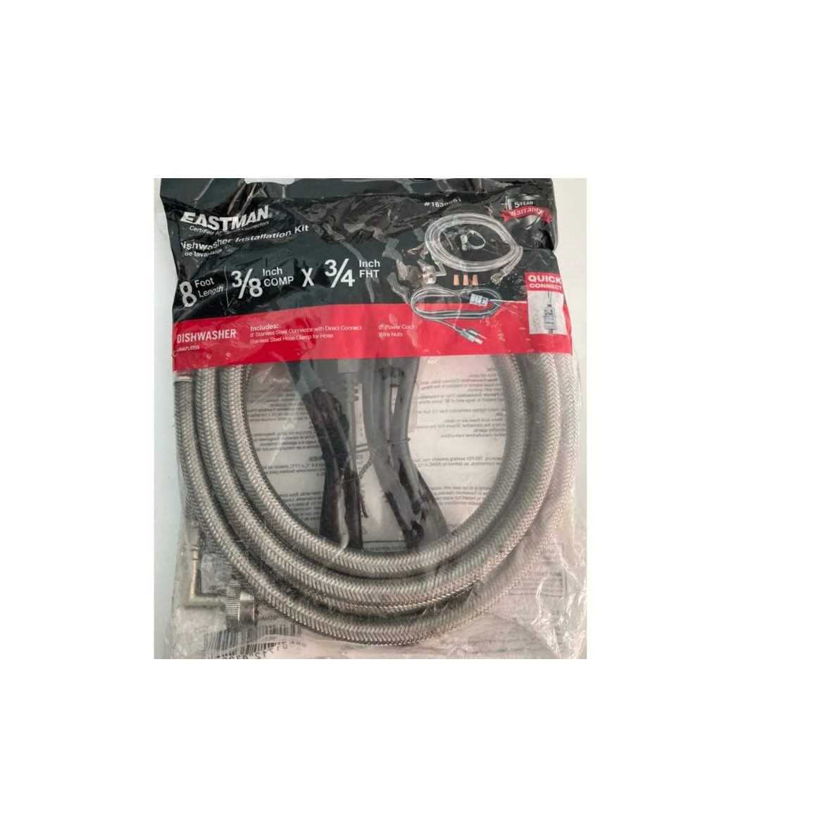 Eastman 8-ft 3/8-in Compression Inlet x 3/4-in Hose Thread Outlet Braided Stainless Steel Dishwasher Connector - Cheap Fitting