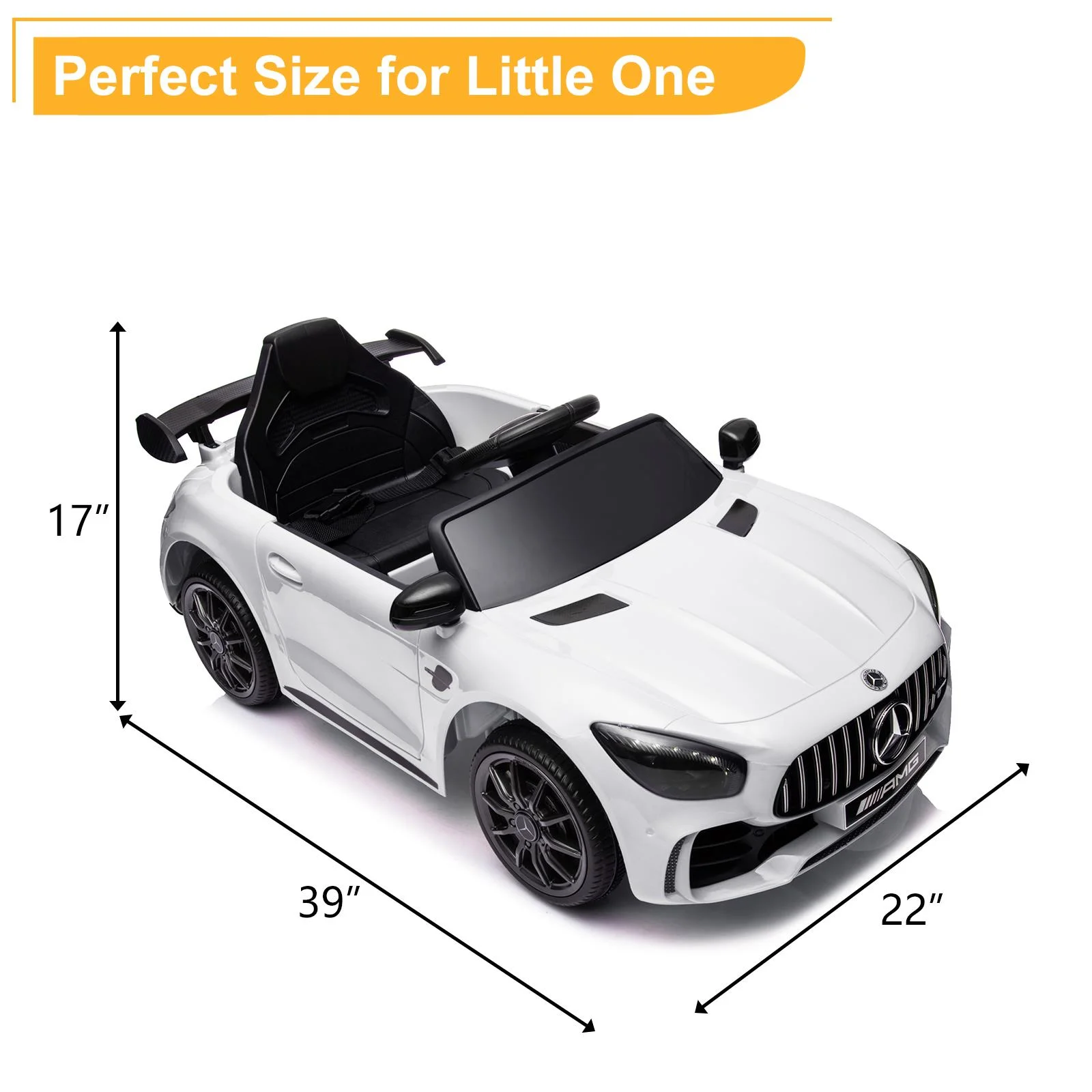 UBesGoo 12V Licensed Mercedes-Benz Electric Ride on Car Toy for Toddler Kid w/ Remote Control, LED Lights, Black - Cheap Fitting