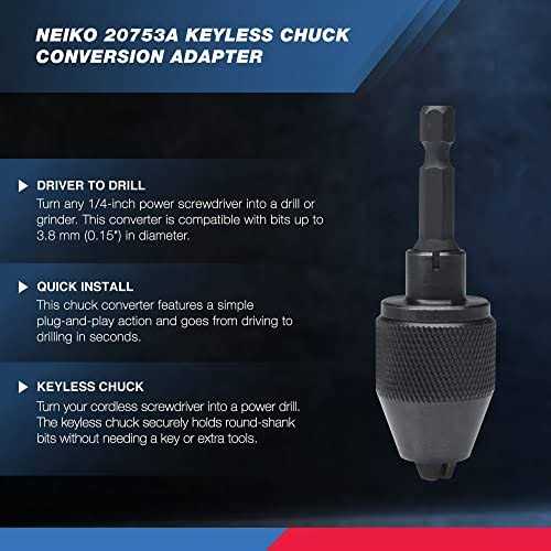 Neiko 20753a 1/4-Inch Shank Keyless Chuck Conversion Tool - Cheap Fitting