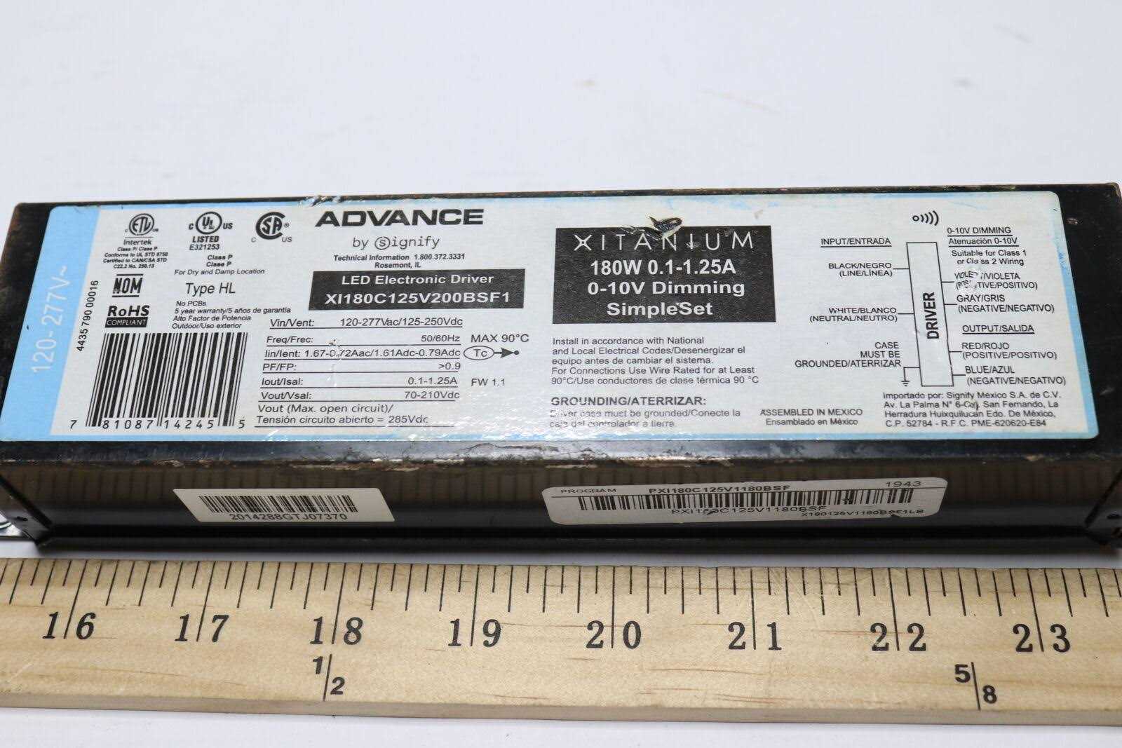 Philips XI180C125V200BSF1 Xitanium LED Electronic Driver - Cheap Fitting