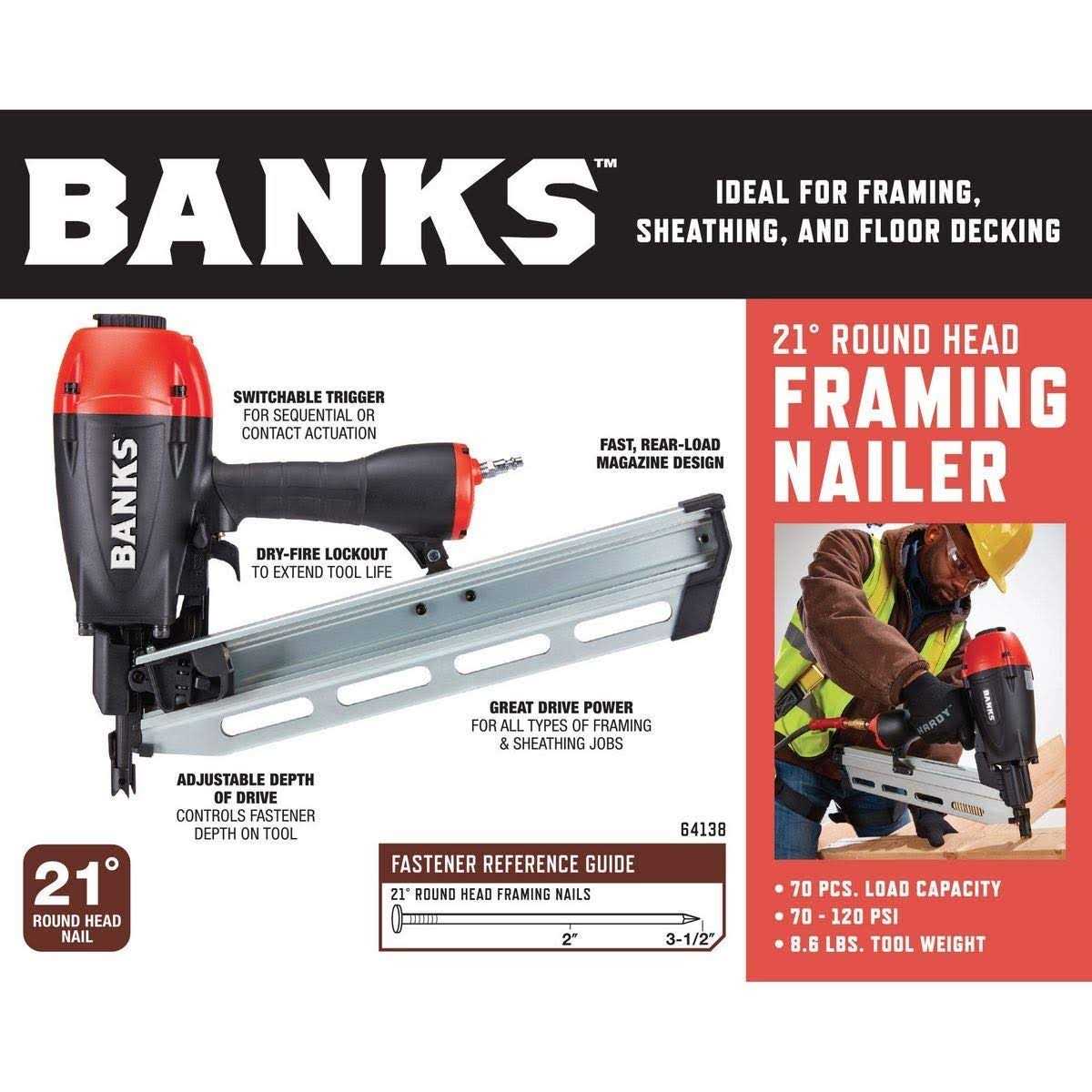 Banks 21° Framing Nailer - Cheap Fitting