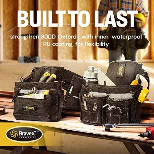 MegaFlint Tool Belt Suspenders Tool Vest Ultra Anti-Wear Tool Belt 20-Pocket Pro Framer’s Combo Apron Tool Belt and Yoke-style Suspenders-1200D Tool - Cheap Fitting