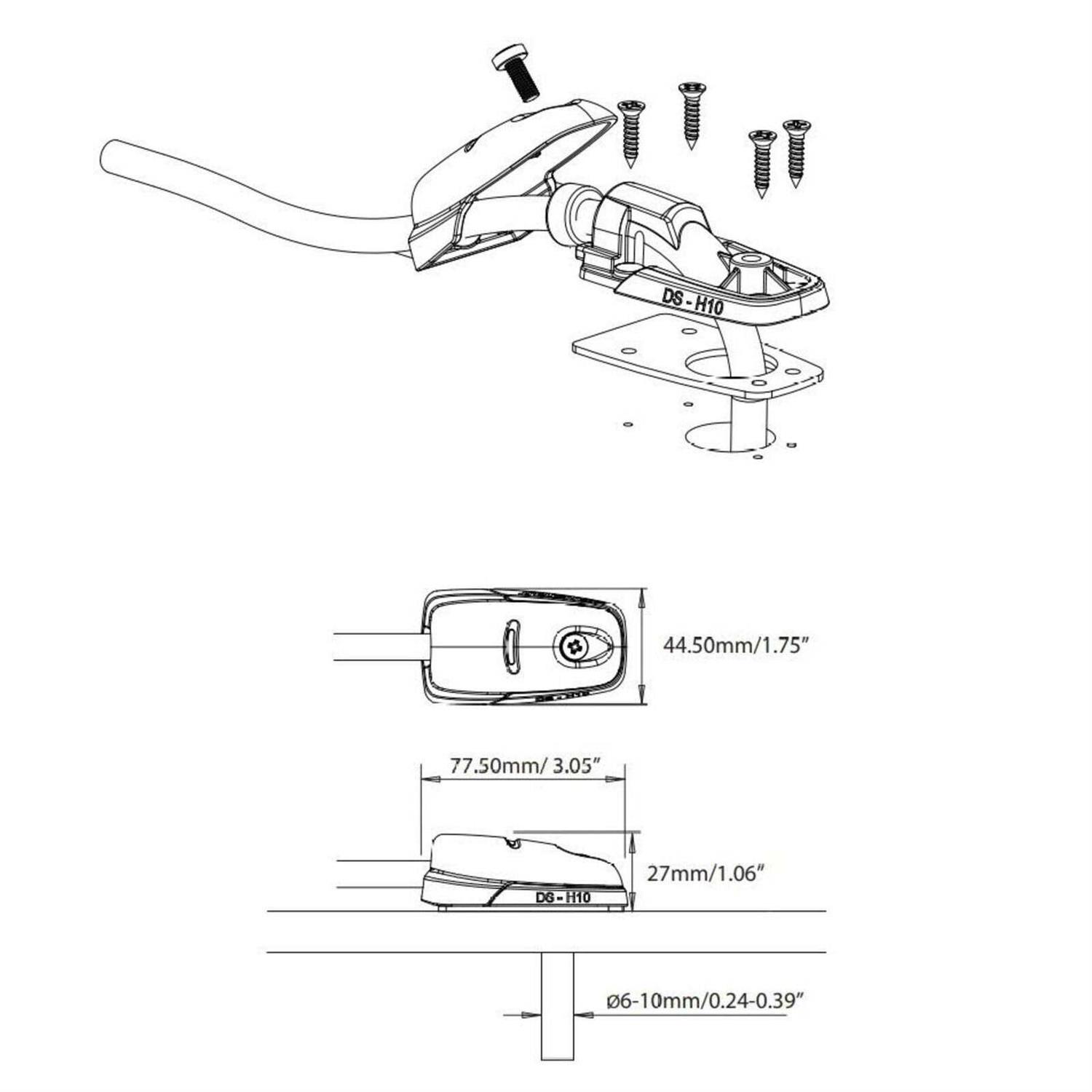 Scanstrut DS-H10-BLK Horizontal Cable Seal - Cheap Fitting