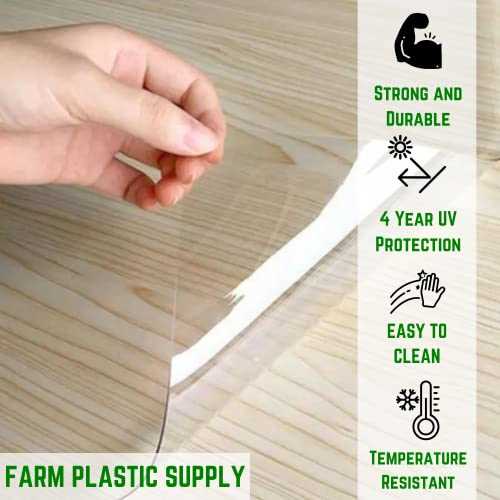 Farm Plastic Supply – Clear Vinyl Sheeting – 15 Mil – (4’6 x 15′) – Vinyl Plastic Sheeting, Clear Vinyl Sheet for Storm Windows, Covering, - Cheap Fitting