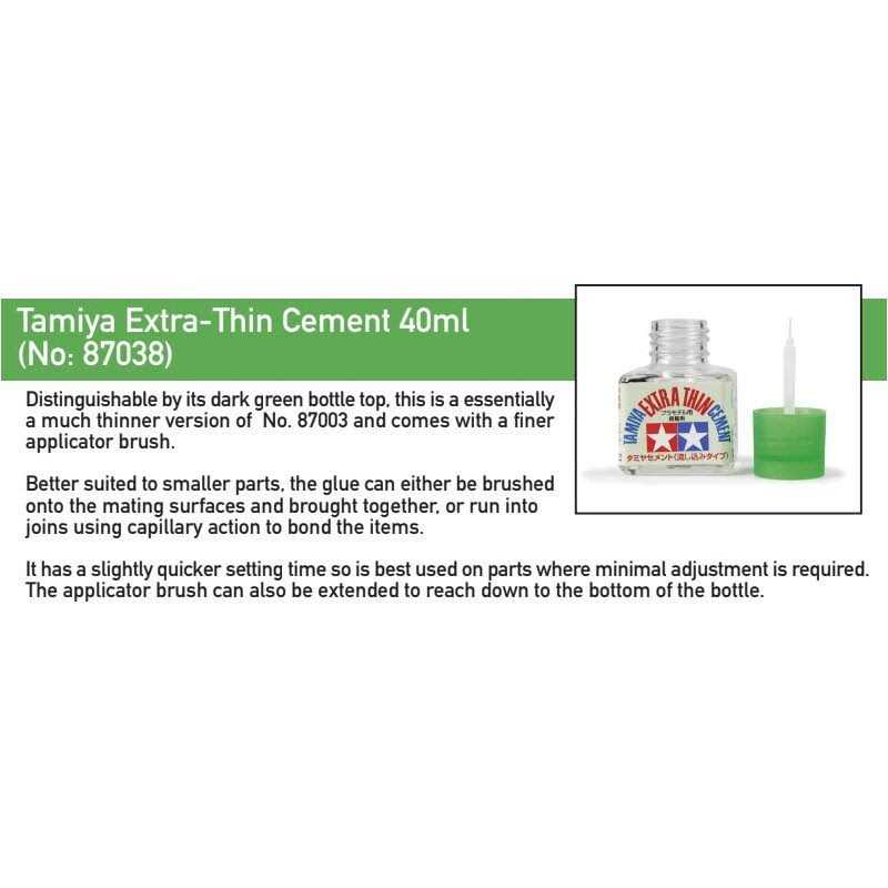 Tamiya 87038 Extra Thin Cement Glue Fine Tip 40ml - Cheap Fitting