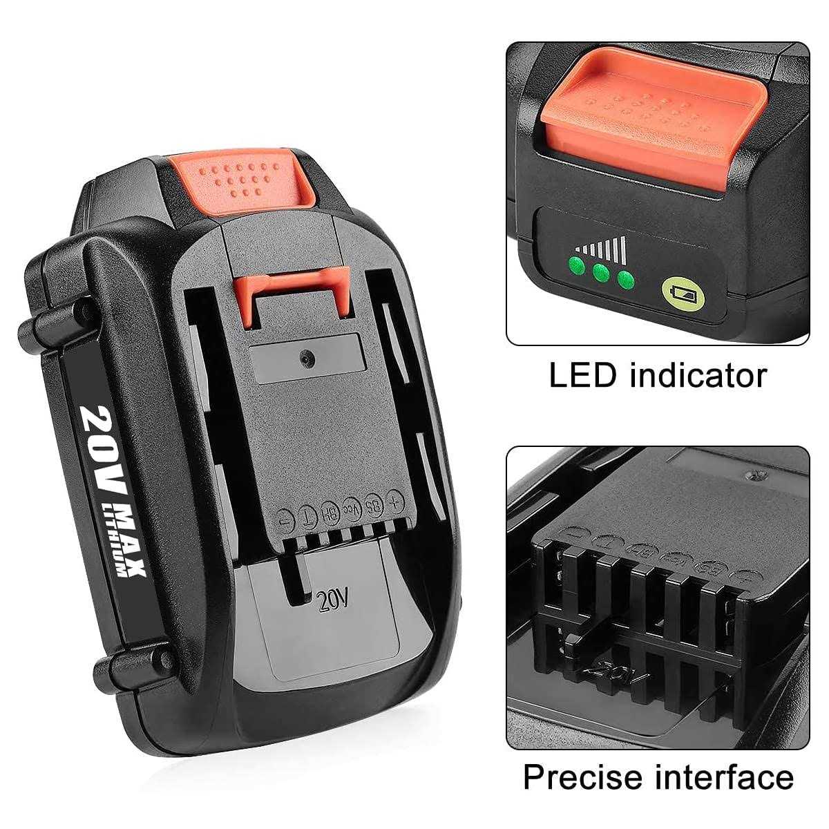 ANTRobut Replacement Worx 20V Battery and Charger Kit for Worx WA3525 WA3520 WA3575 WA3578 20V PowerShare 3.5Ah Battery, for Worx 20V and 40V - Cheap Fitting