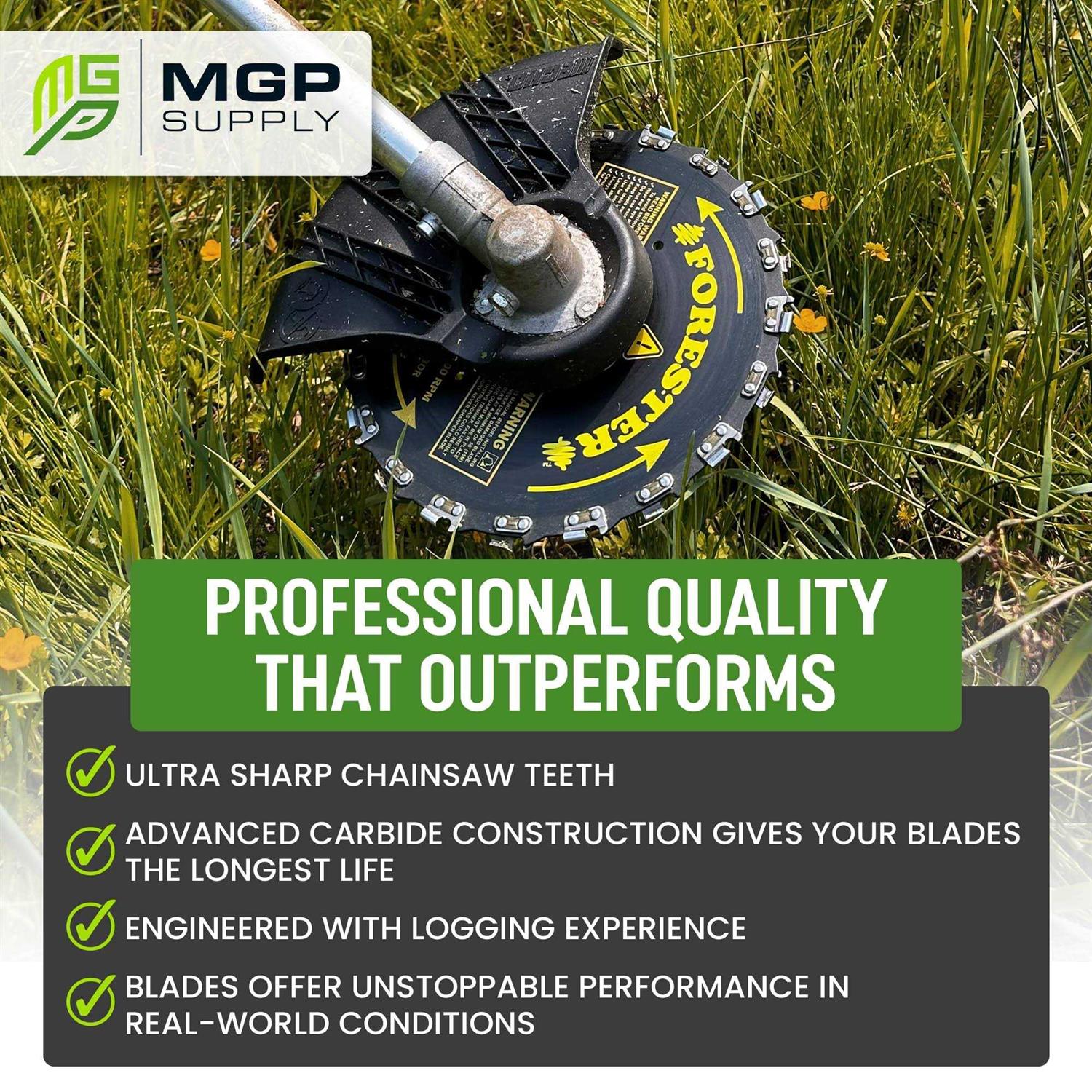 MGP Supply Brush Cutter Blade and File Set Trimmer Chainsaw Tooth Saw Blade - Cheap Fitting