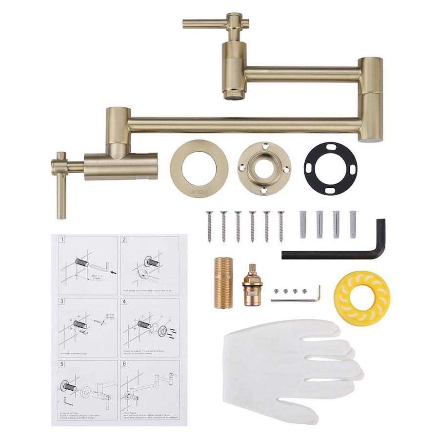 WOWOW Wall Mounted Pot Filler Faucet in Brushed Nickel - Cheap Fitting