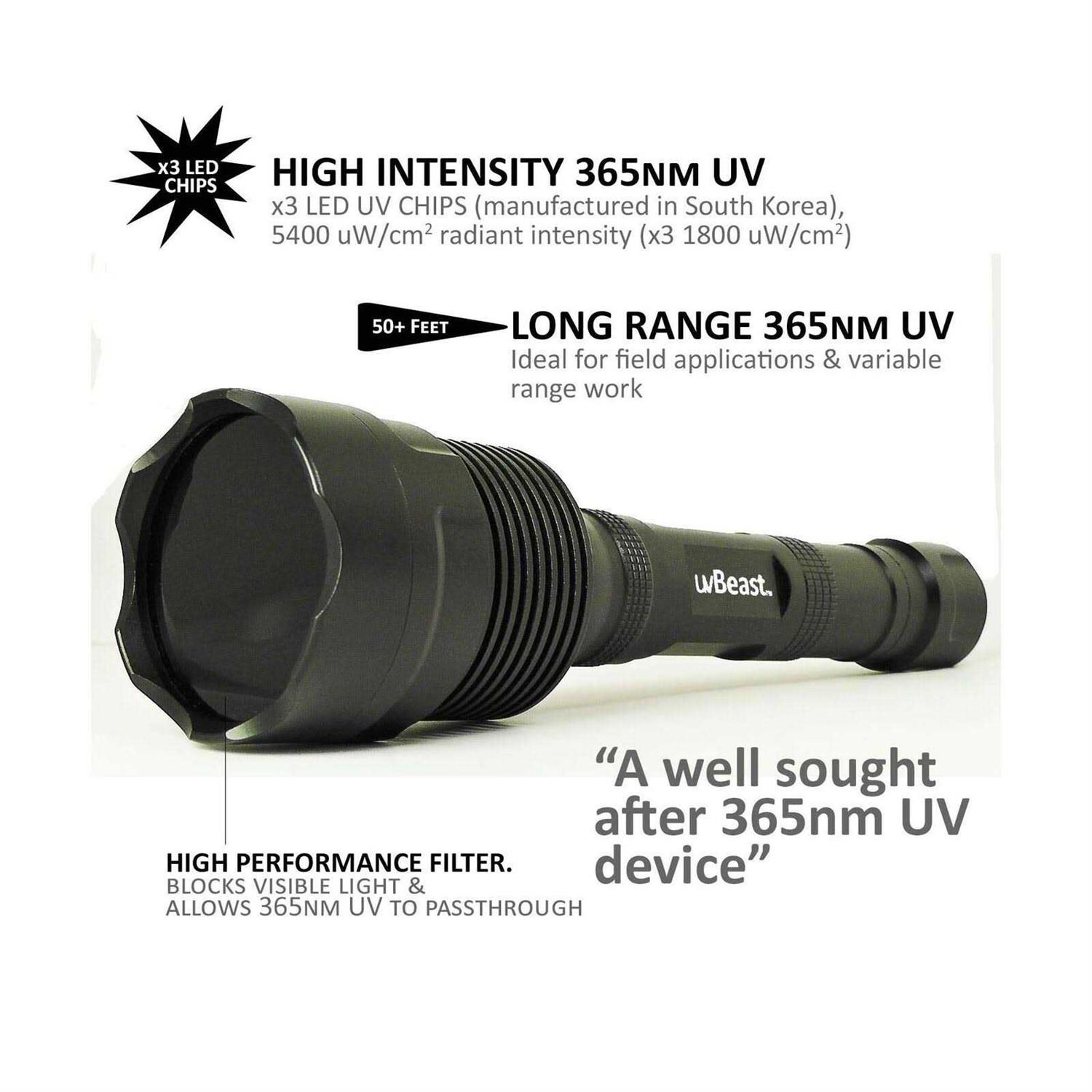 uvBeast New V3 365nm Black Light UV Flashlight – HIGH Definition Ultraviolet - Cheap Fitting