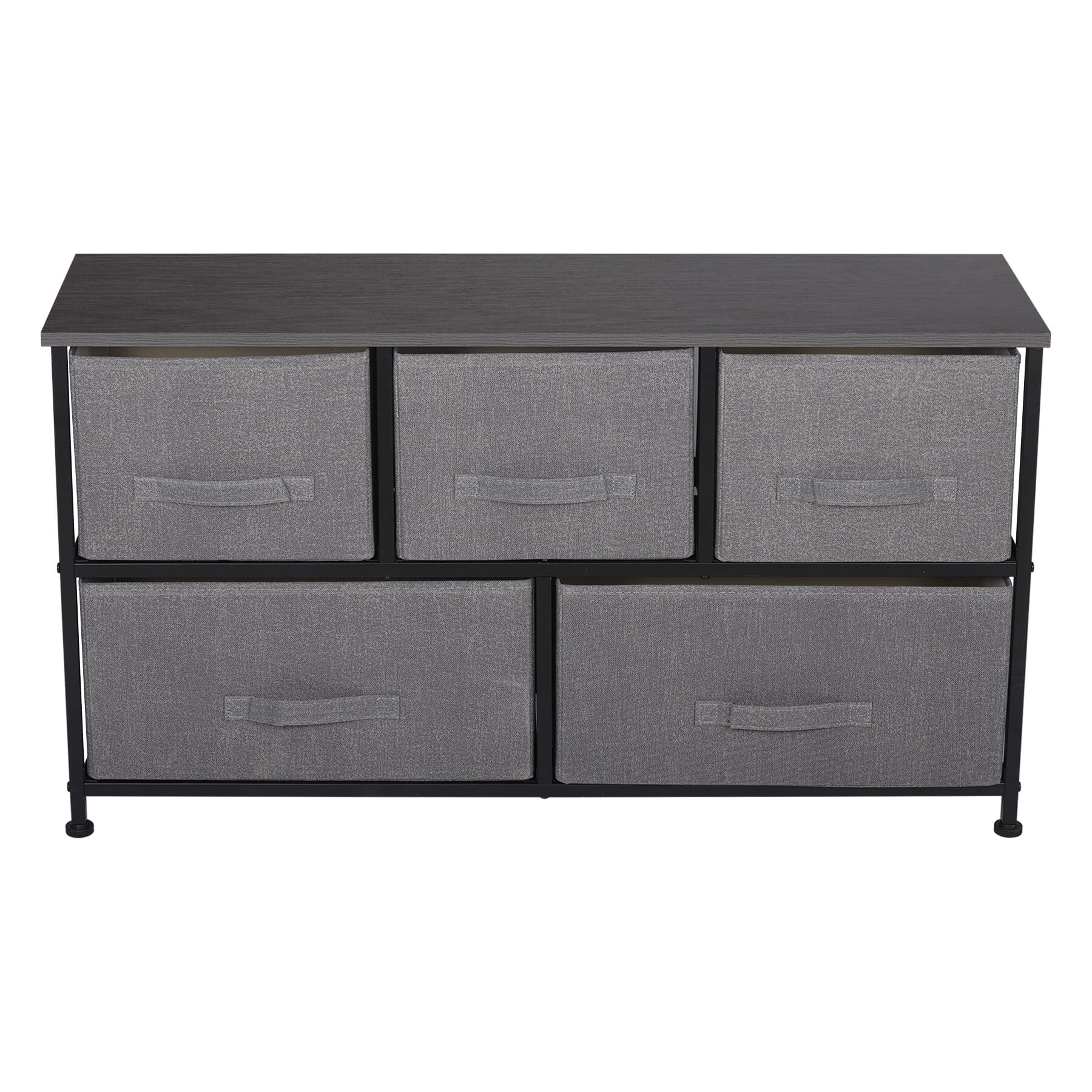 SuperDeal 5 Drawers Dresser Chest of Drawers MDF Graphite Gray - Cheap Fitting