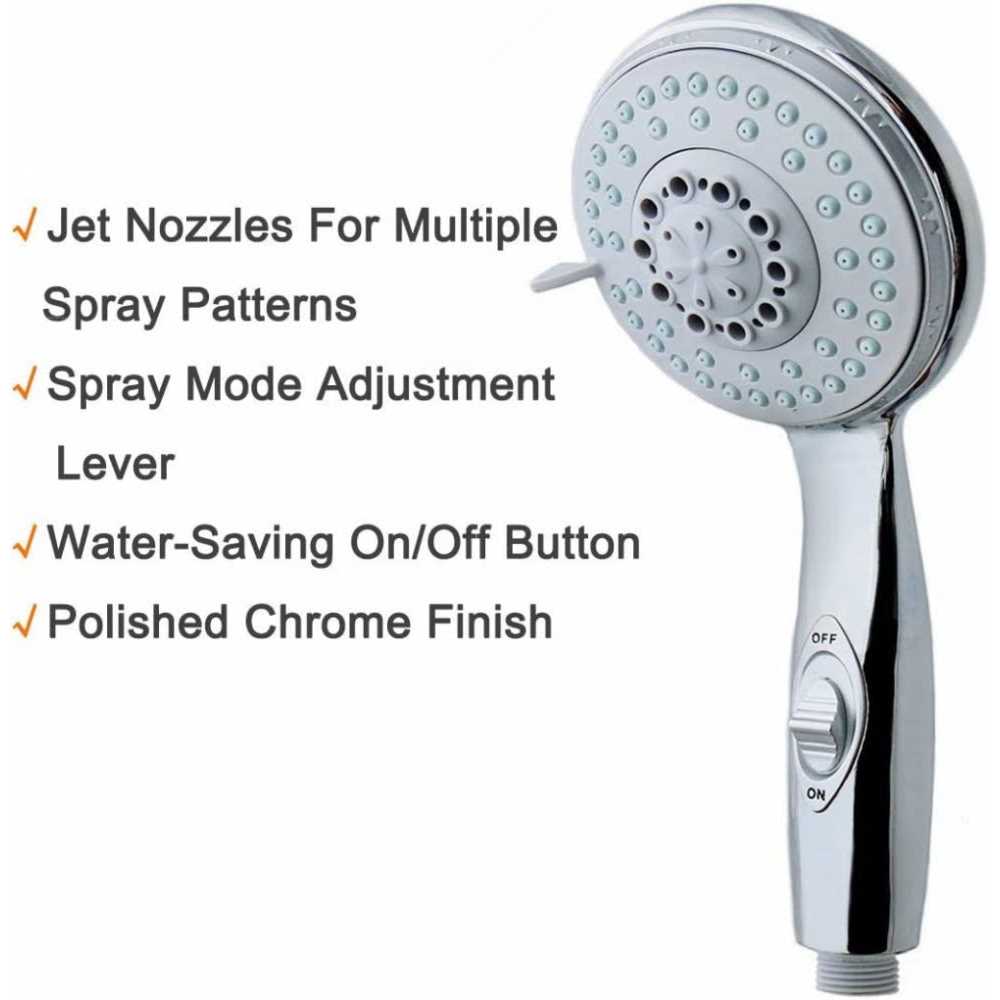 HauSun Handheld Shower Head with On/Off Switch - Cheap Fitting