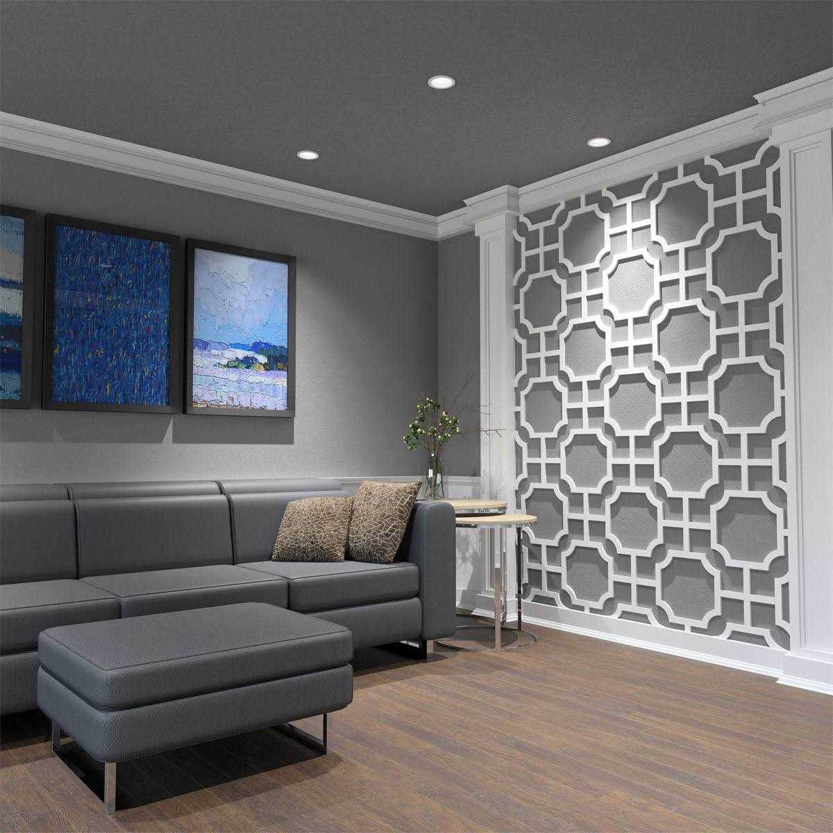 Ekena Millwork Bradley Decorative Fretwork Wall Panels in Architectural Grade PVC - Cheap Fitting