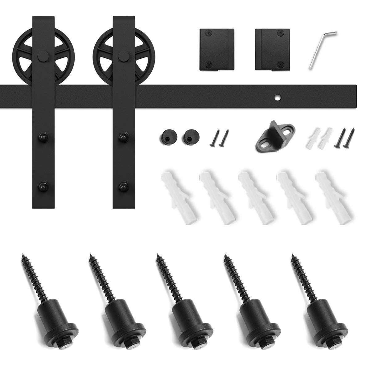 SMARTSTANDARD Heavy Duty Sliding Barn Door Hardware Kit, 4ft 18ft - Cheap Fitting