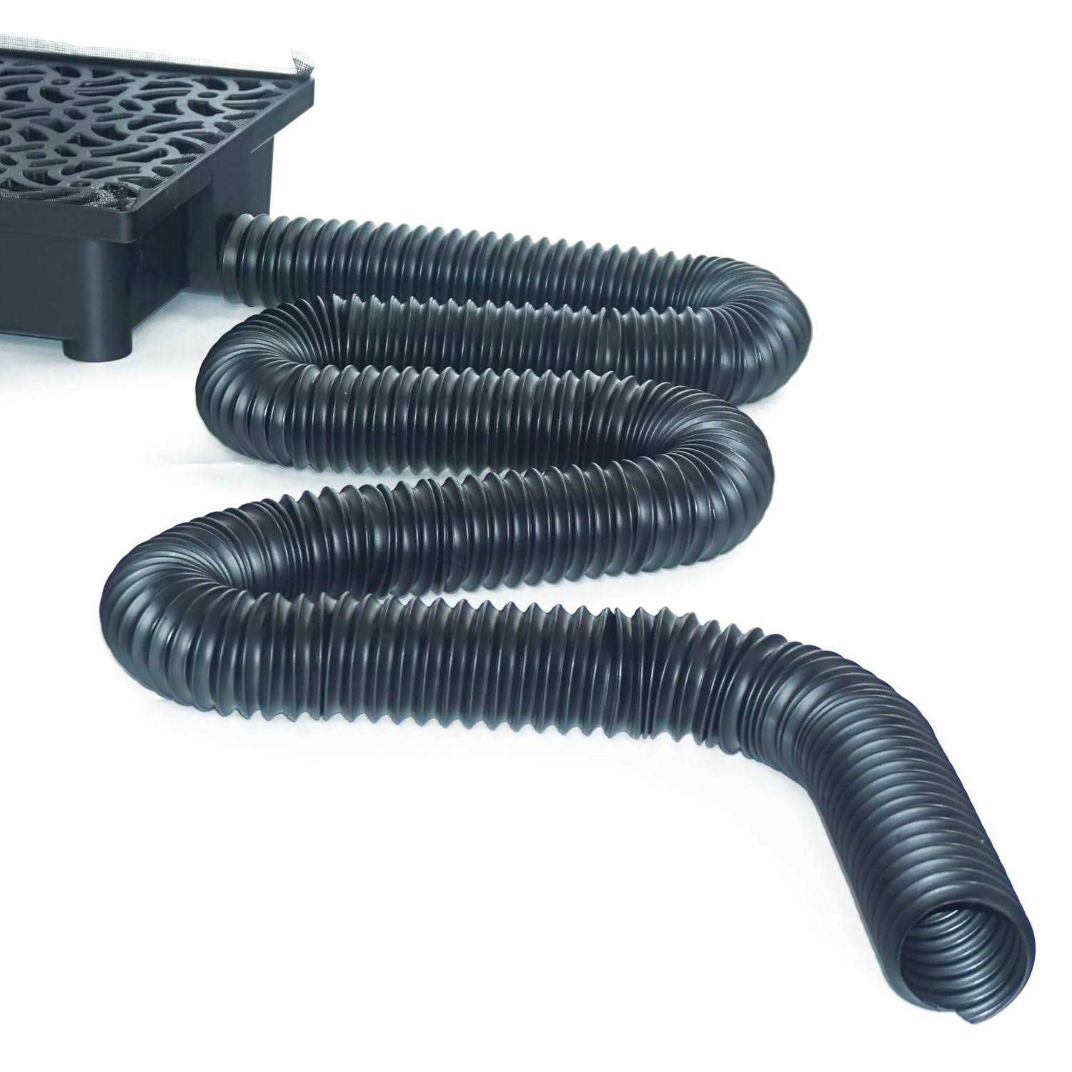 Extra 8 Ft Pipe with Connector, 2 Inch Diameter, Use for NAACOO Catch Basin’s Other Side Drainage or Splicing Flexible Pipe Length - Cheap Fitting
