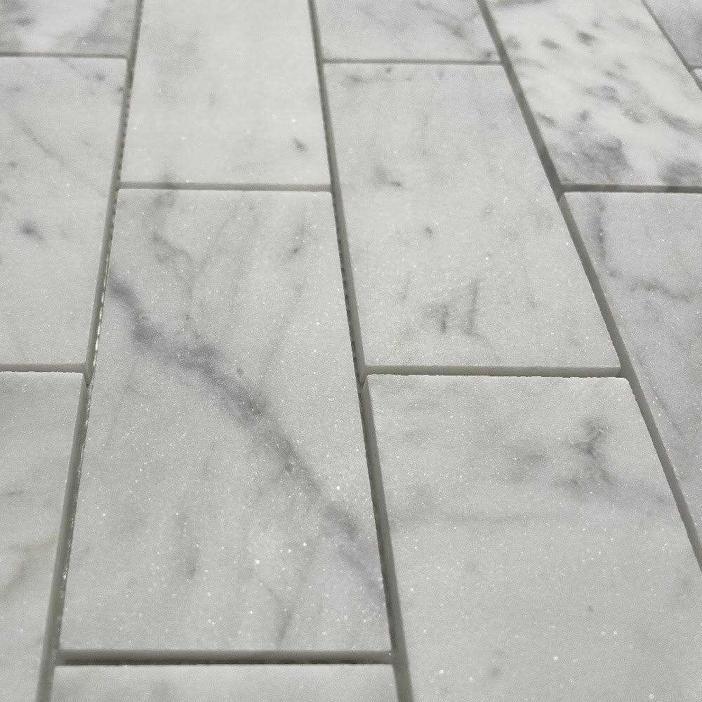 Marble Online 2×4 Honed Carrara Marble Subway Mosaic Venato Carrera Brick Tile - Cheap Fitting