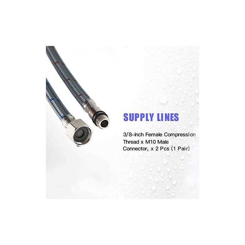 Bathfinesse Flexible Connector Braided Stainless Steel Bathroom Faucet Bathroom Kitchen Faucet Supply Lines Length 3/8-Inch Female Compression - Cheap Fitting