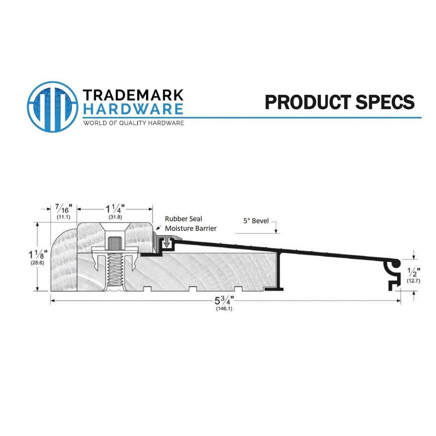 Trademark Hardware tmh, adjustable height exterior door threshold with wood oak top - Cheap Fitting