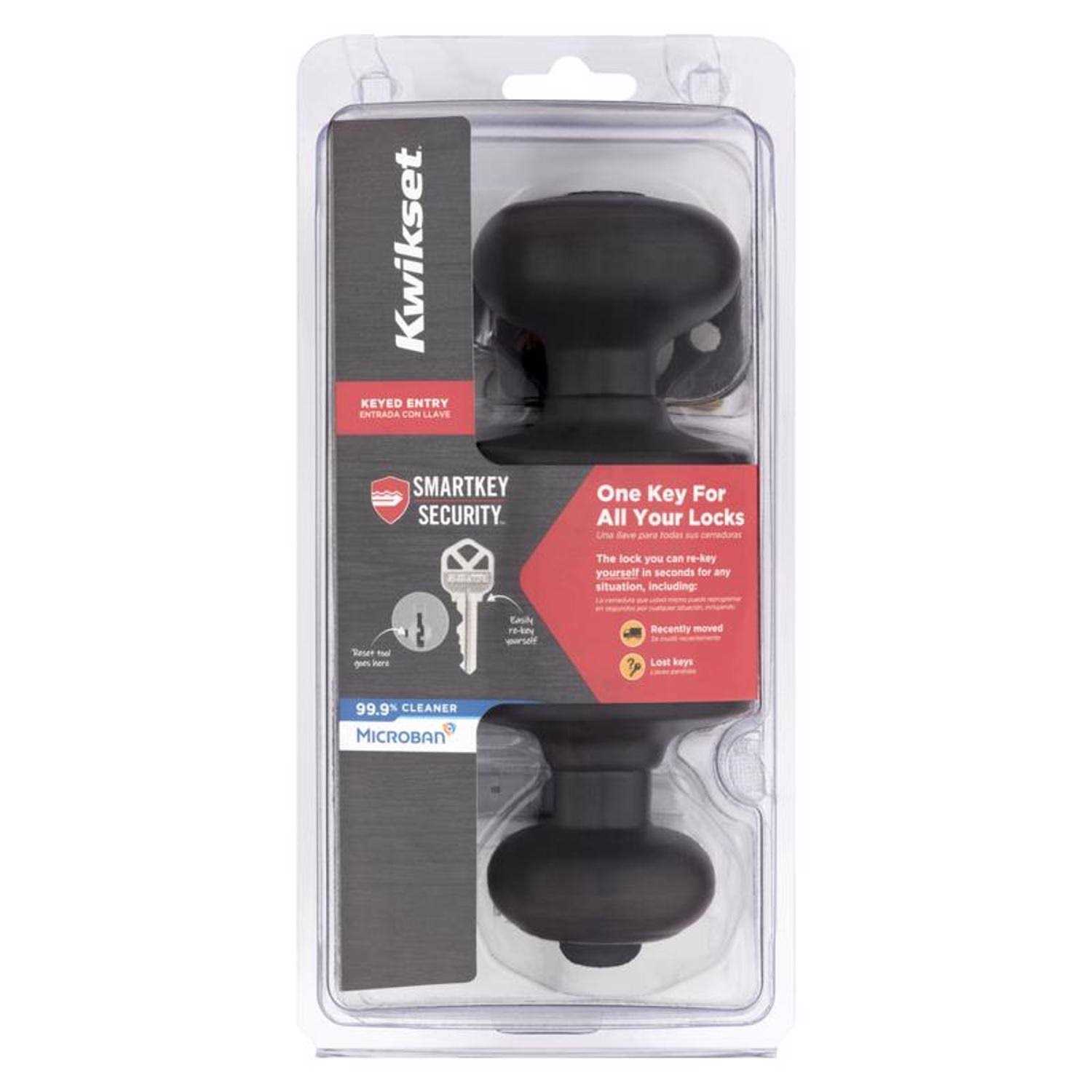 Kwikset Cove Venetian Bronze Entry Door Knob with Smartkey - Cheap Fitting